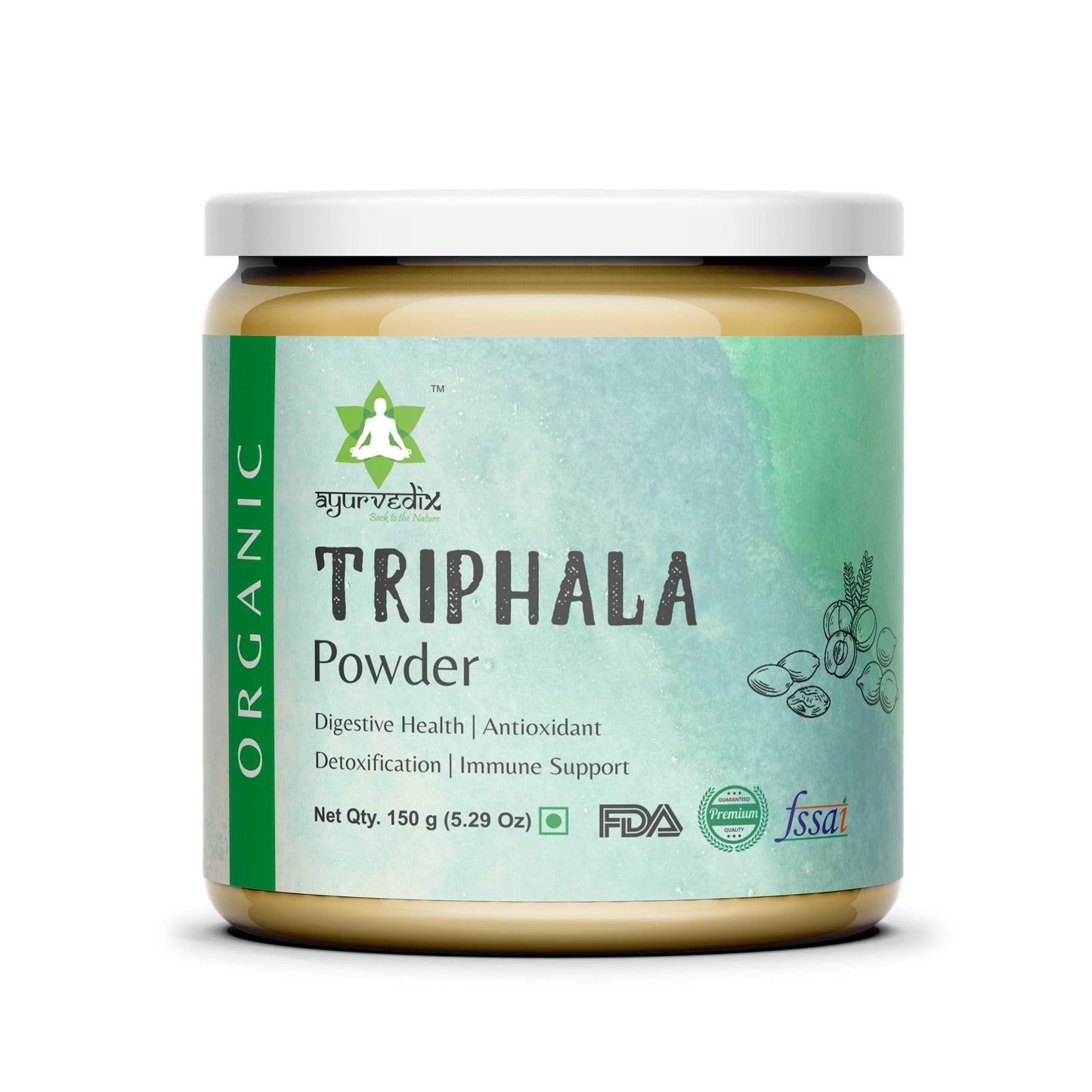 ayurvedix Organic Triphala Powder Herbal Supplement, 5.29 oz