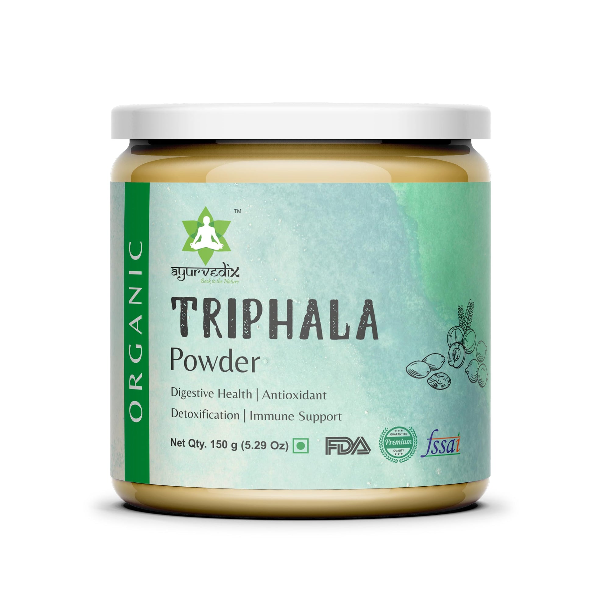 ayurvedix Organic Triphala Powder Herbal Supplement, 5.29 oz