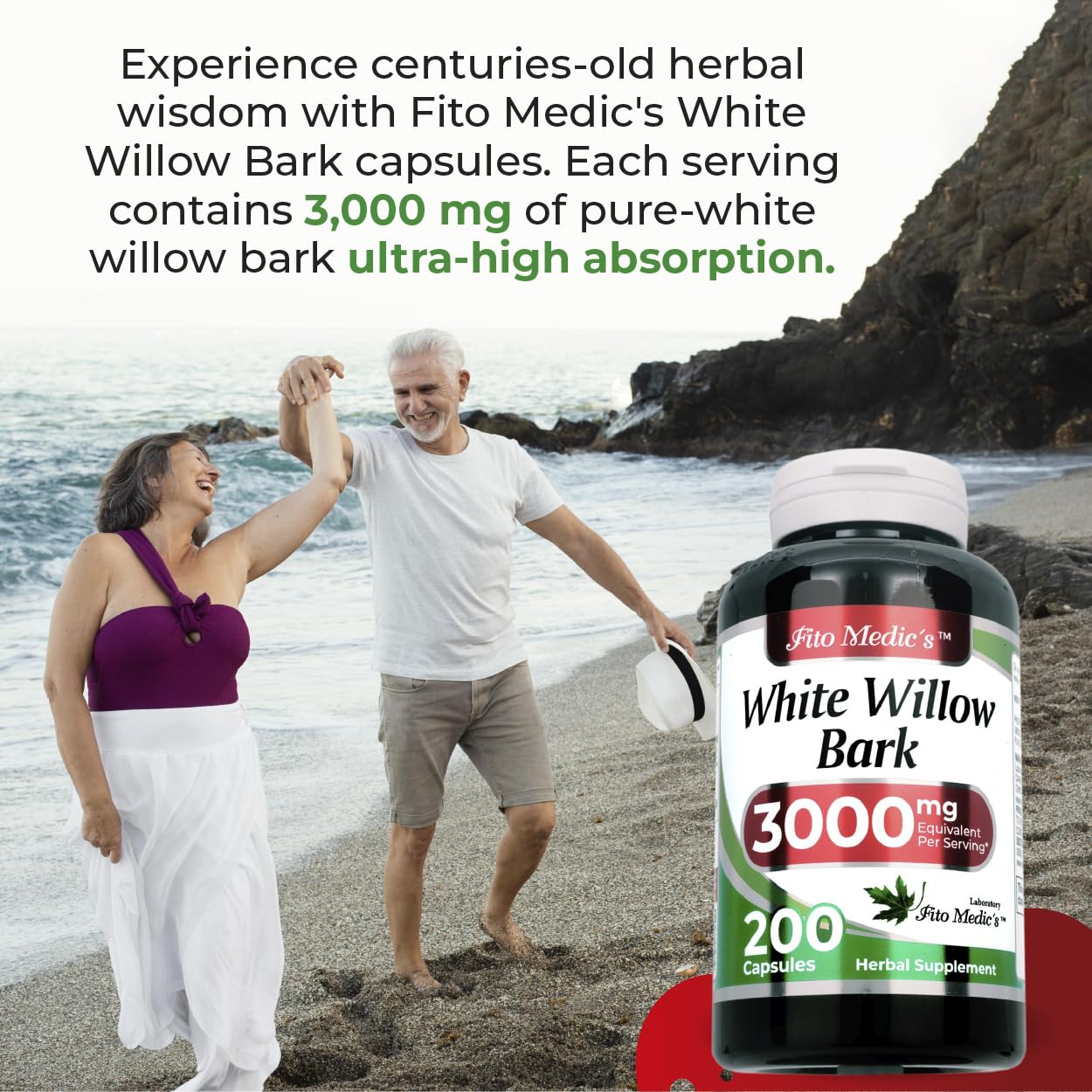 FITO MEDIC'S White Willow Bark Supplement Capsule 1 Count