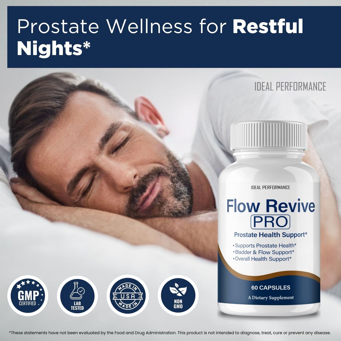 Ideal Performance Flow Revive Prostate Supplement Capsules, 60 Capsules