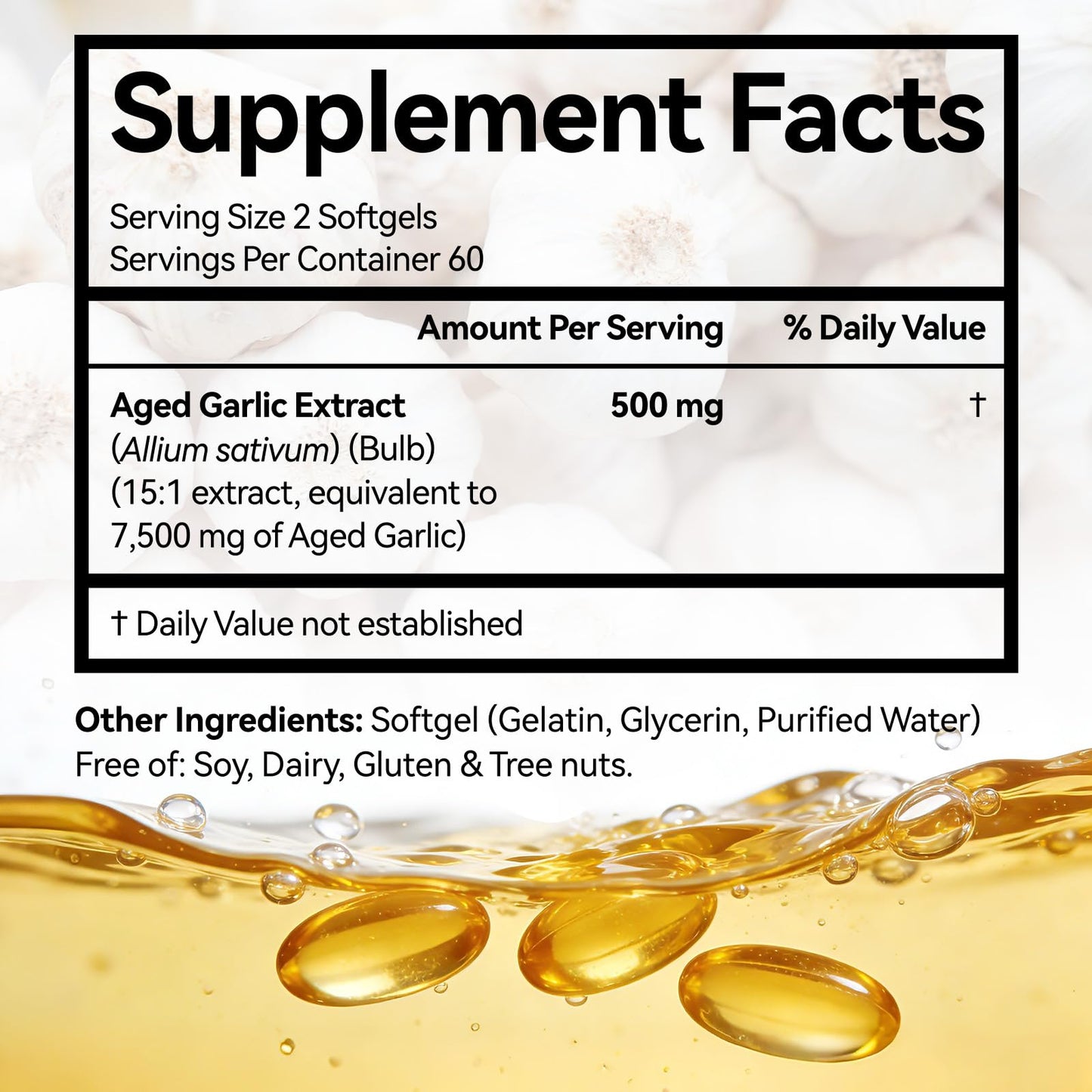 vopxccvy Fermented Odorless Garlic Softgels 120 Count