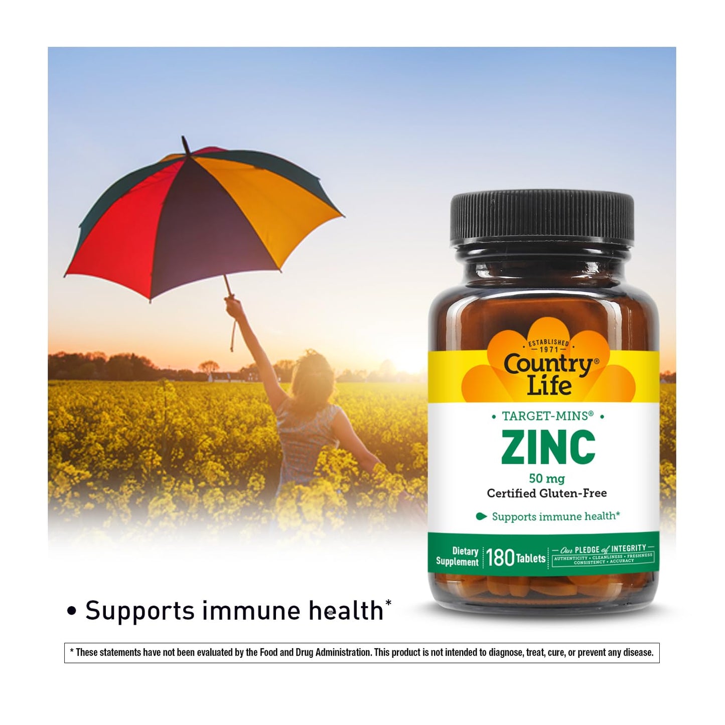 Country Life Target-Mins Zinc 50 mg 180 Tablets