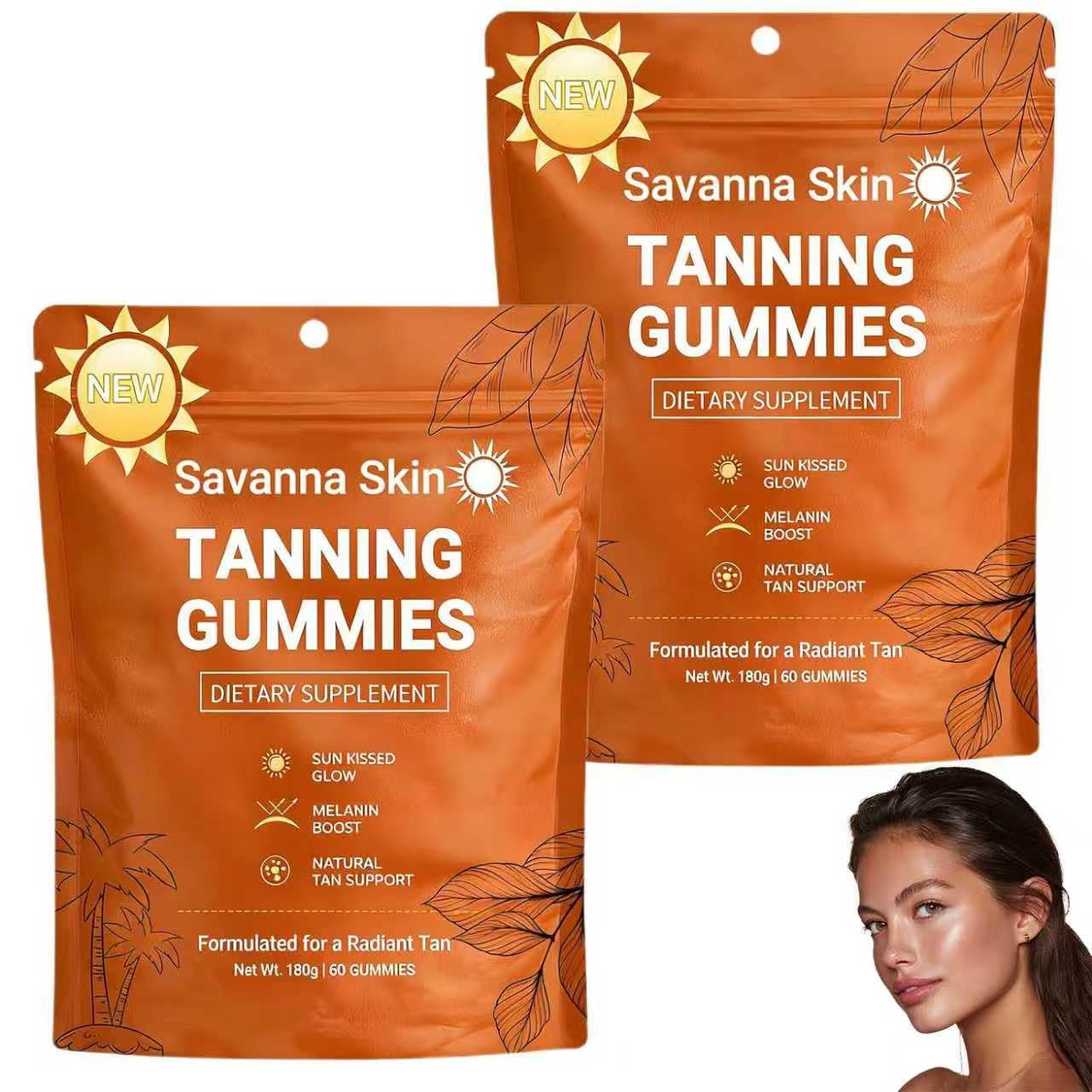 GENTERUN Skin Tanning Gummies for Women, Gummy, 1 Count
