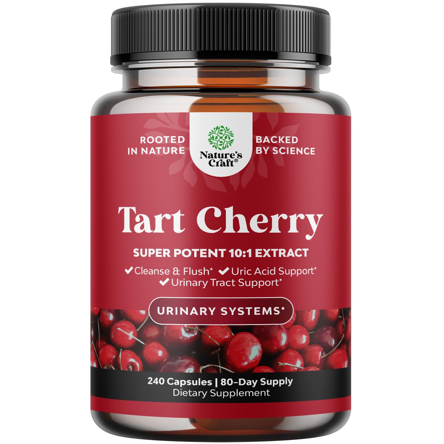 Natures Craft Extra Strength Tart Cherry Extract Capsules, 240 Capsules