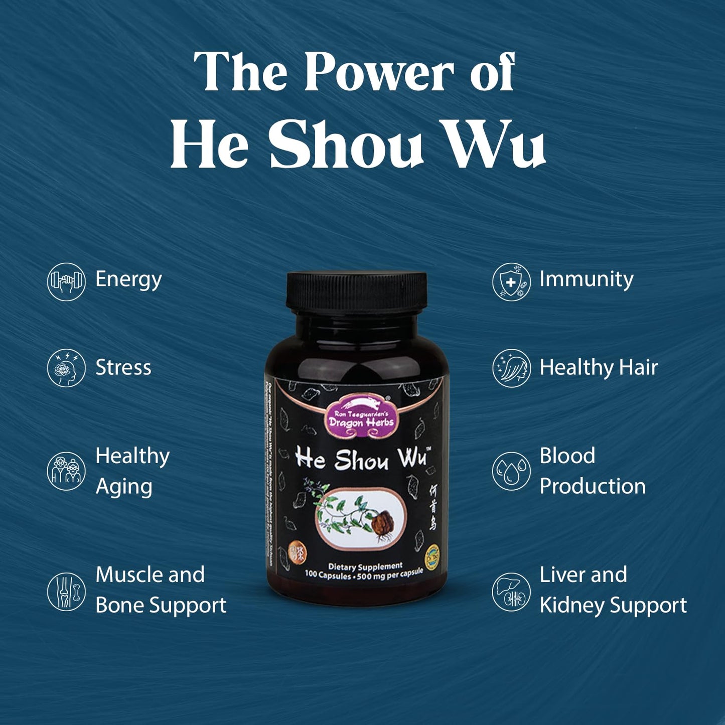 Dragon Herbs Prepared He Shou Wu Capsules 100 Capsules