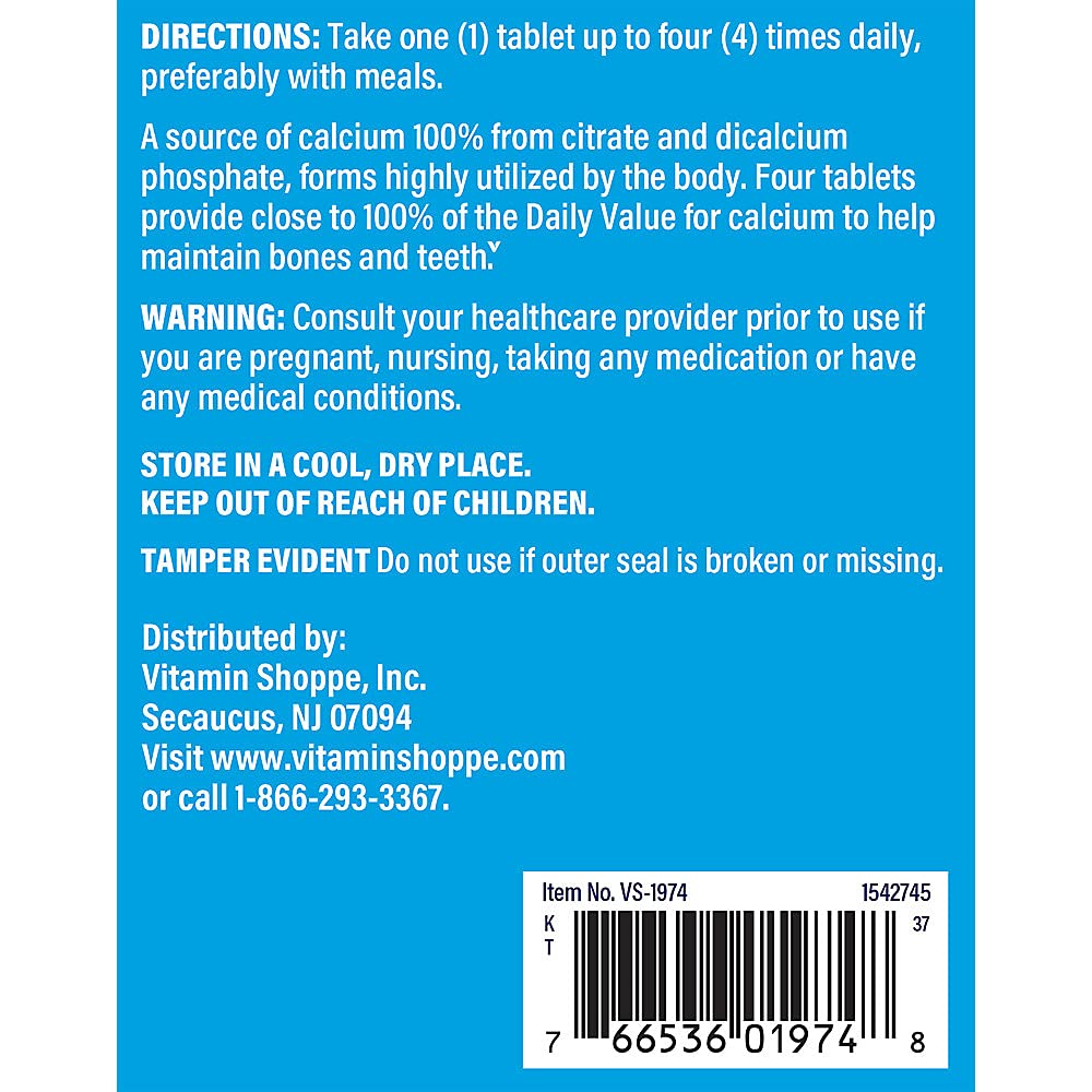 The Vitamin Shoppe Calcium Citrate 300 mg Tablets, 300 Tablets