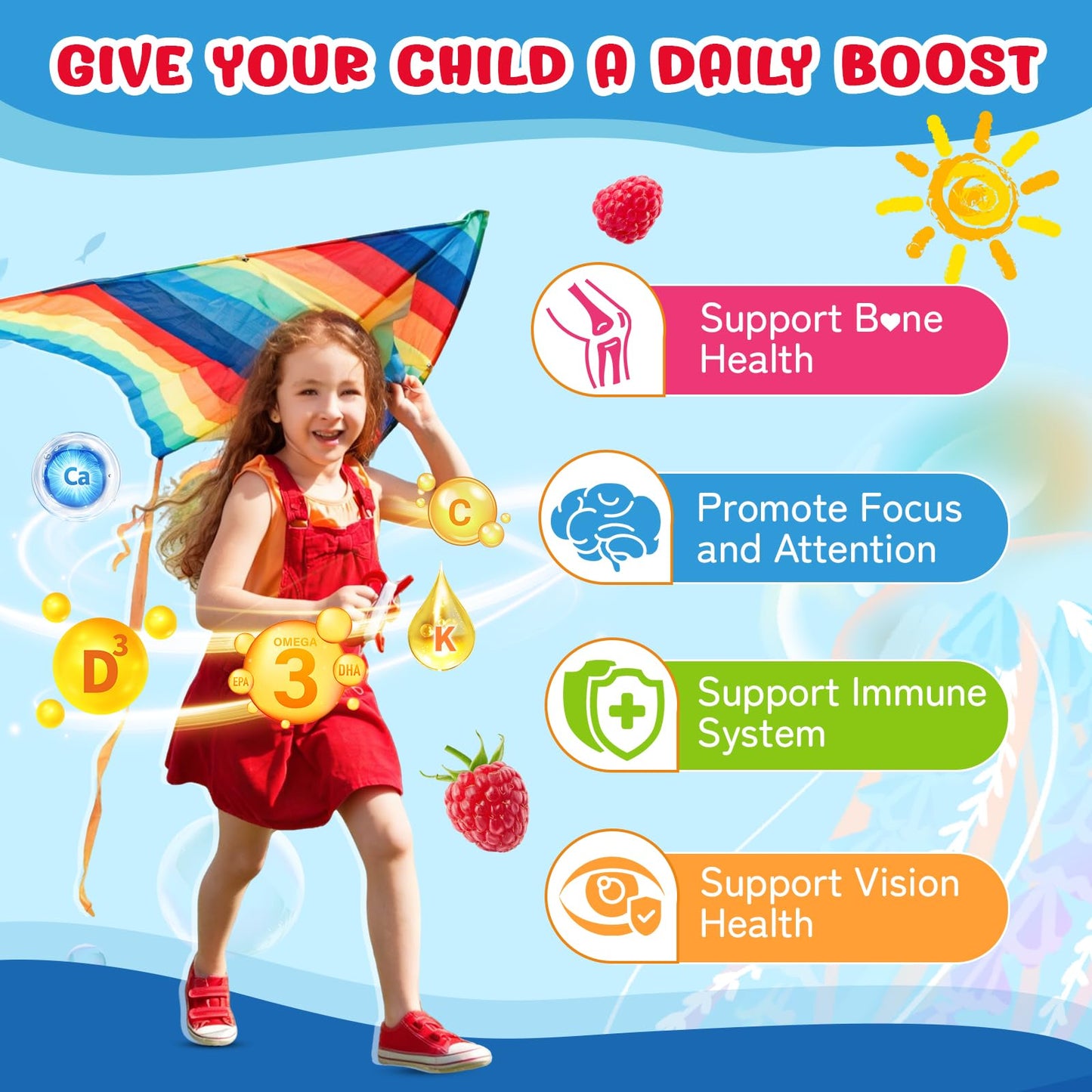 YUULAI Omega-3 Gummies for Kids, 120 Count