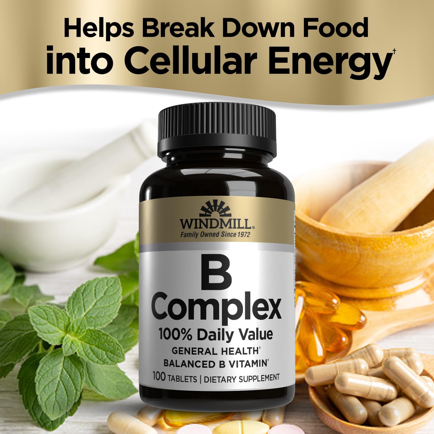 Windmill Vitamin B Complex Tablets, 100 Count