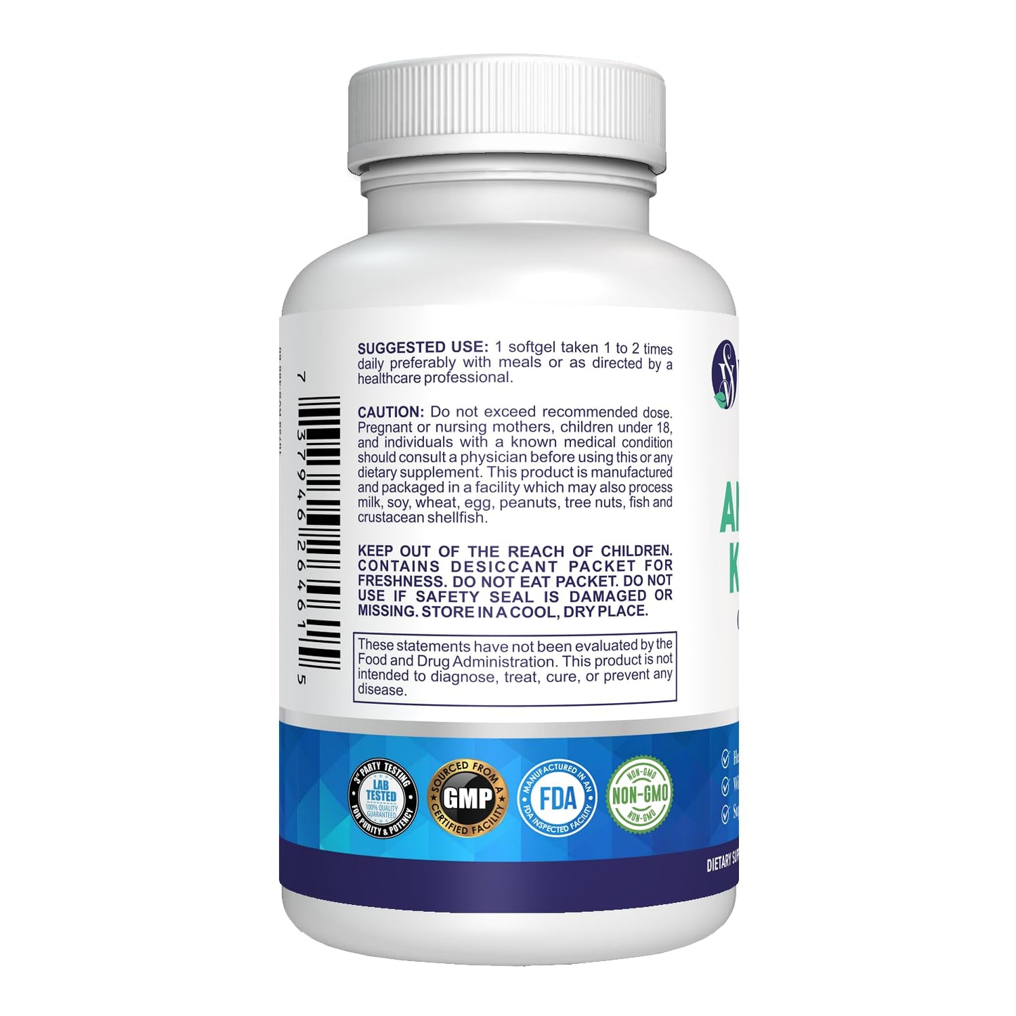 Vitality Span Krill Oil Omega 3 Astaxanthin Choline DHA EPA Softgels 60