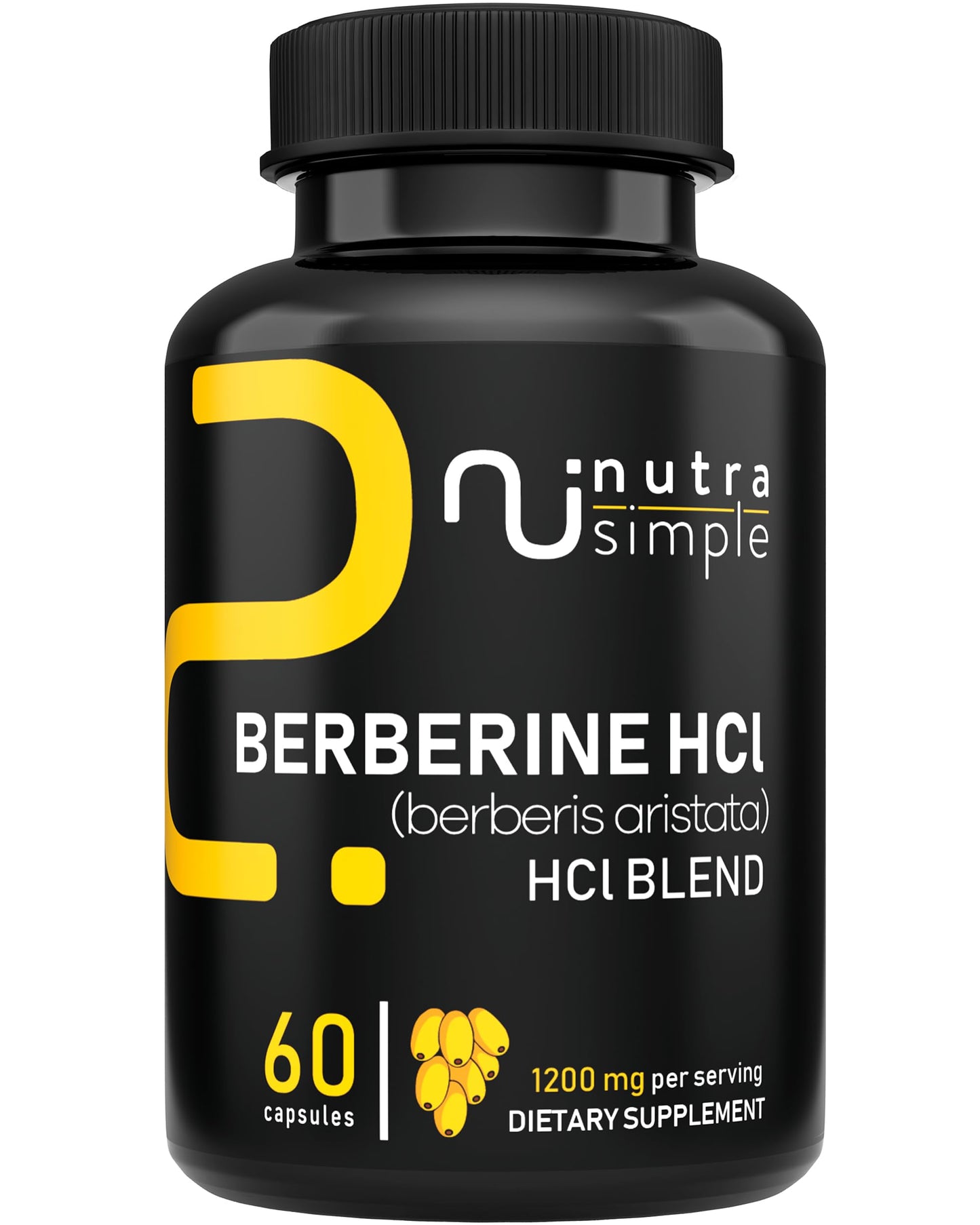 Nutra Simple Berberine HCl 1200mg Capsule, 60 Count