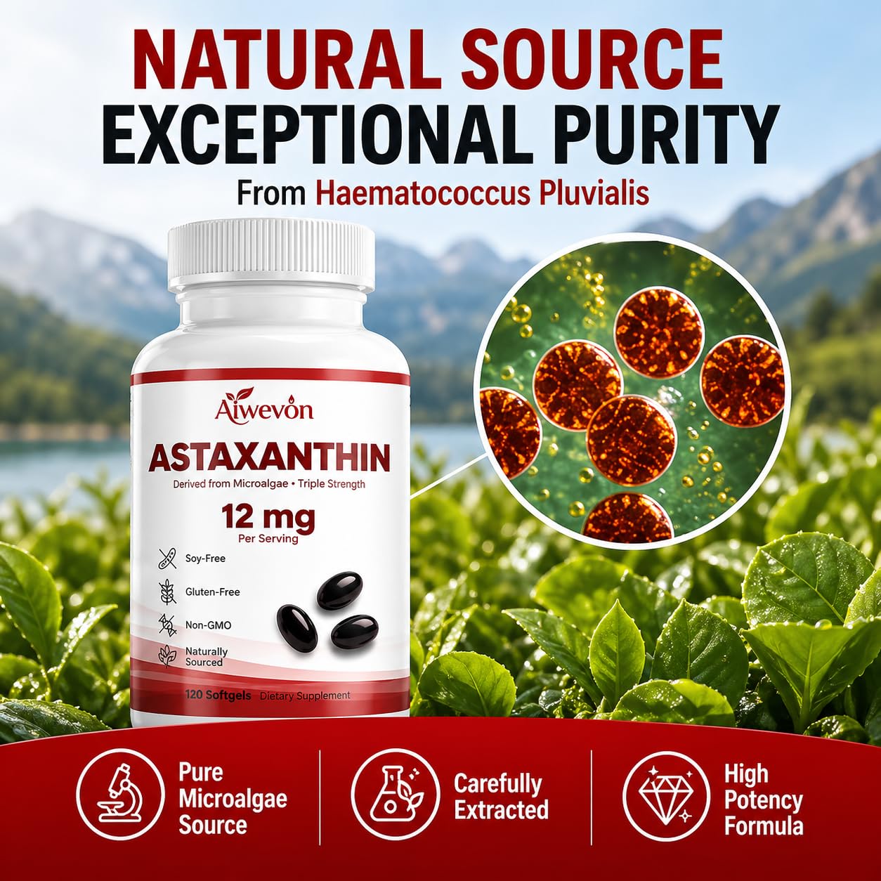 Aiwevon Astaxanthin Softgels 120 Count