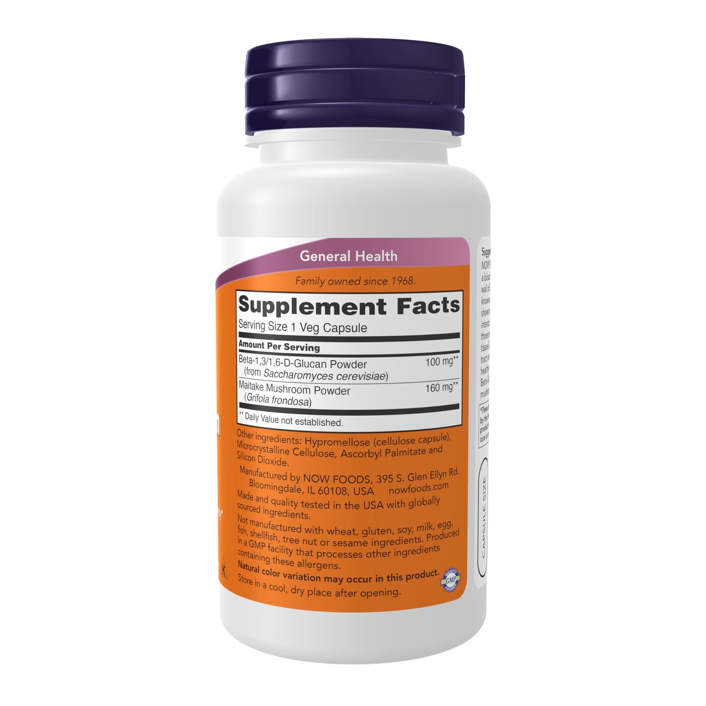 NOW Foods Beta-1,3/1,6-D-Glucan 100 mg with Maitake Mushrooms, 90 Veg Capsules