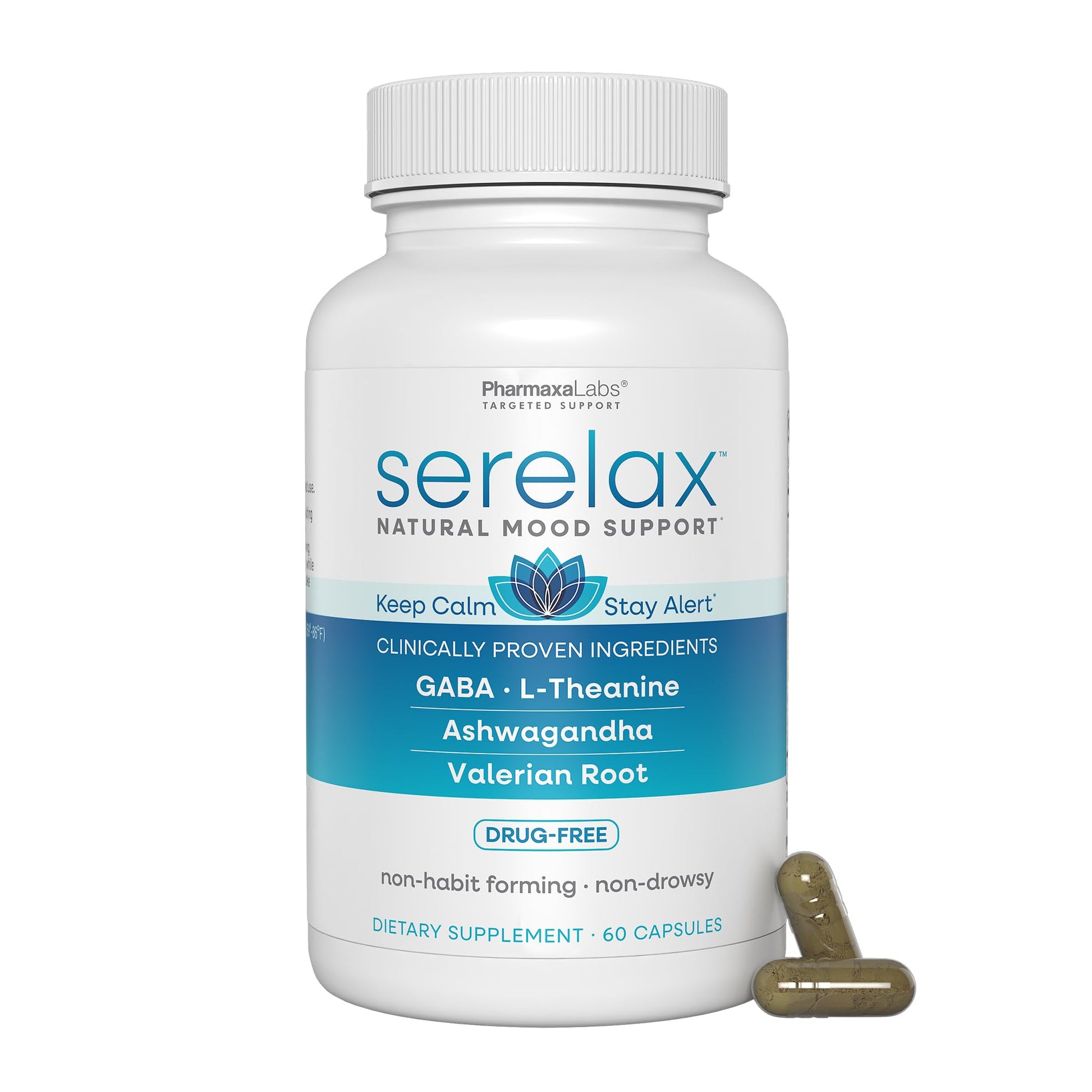 Serelax Stress Relief Supplement Capsules 60 Count