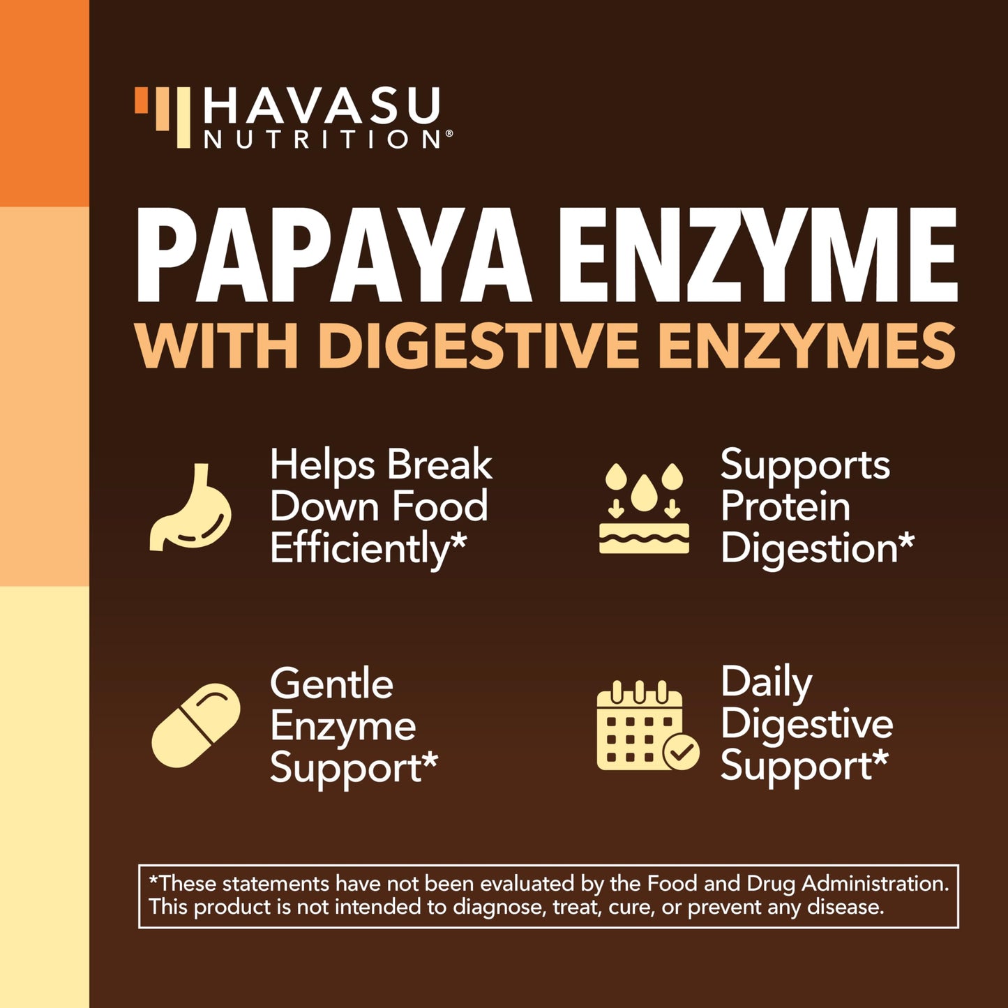 HAVASU NUTRITION Papaya Enzymes for Digestion Support Capsules 120