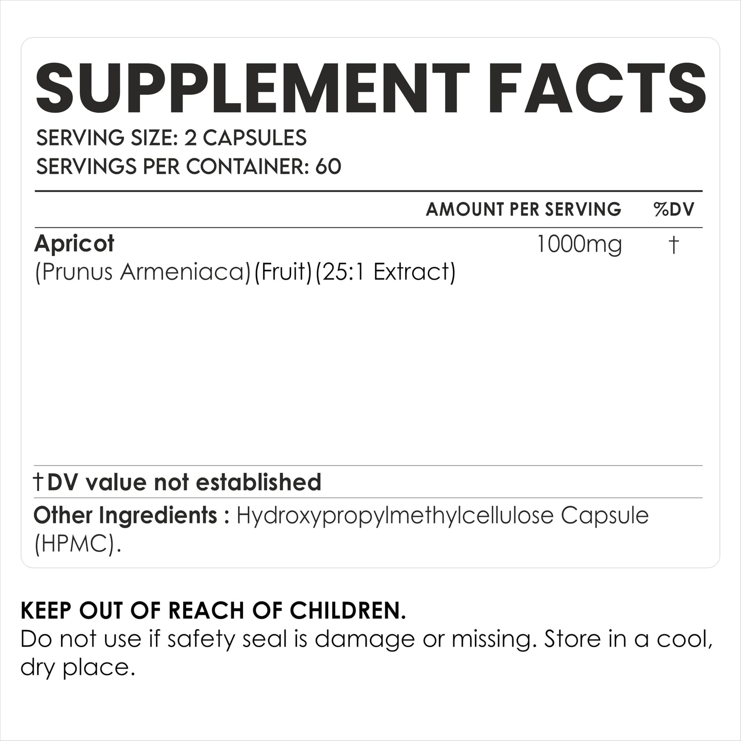 AMALTH Apricot Extract Supplement Capsules, 120 Capsules