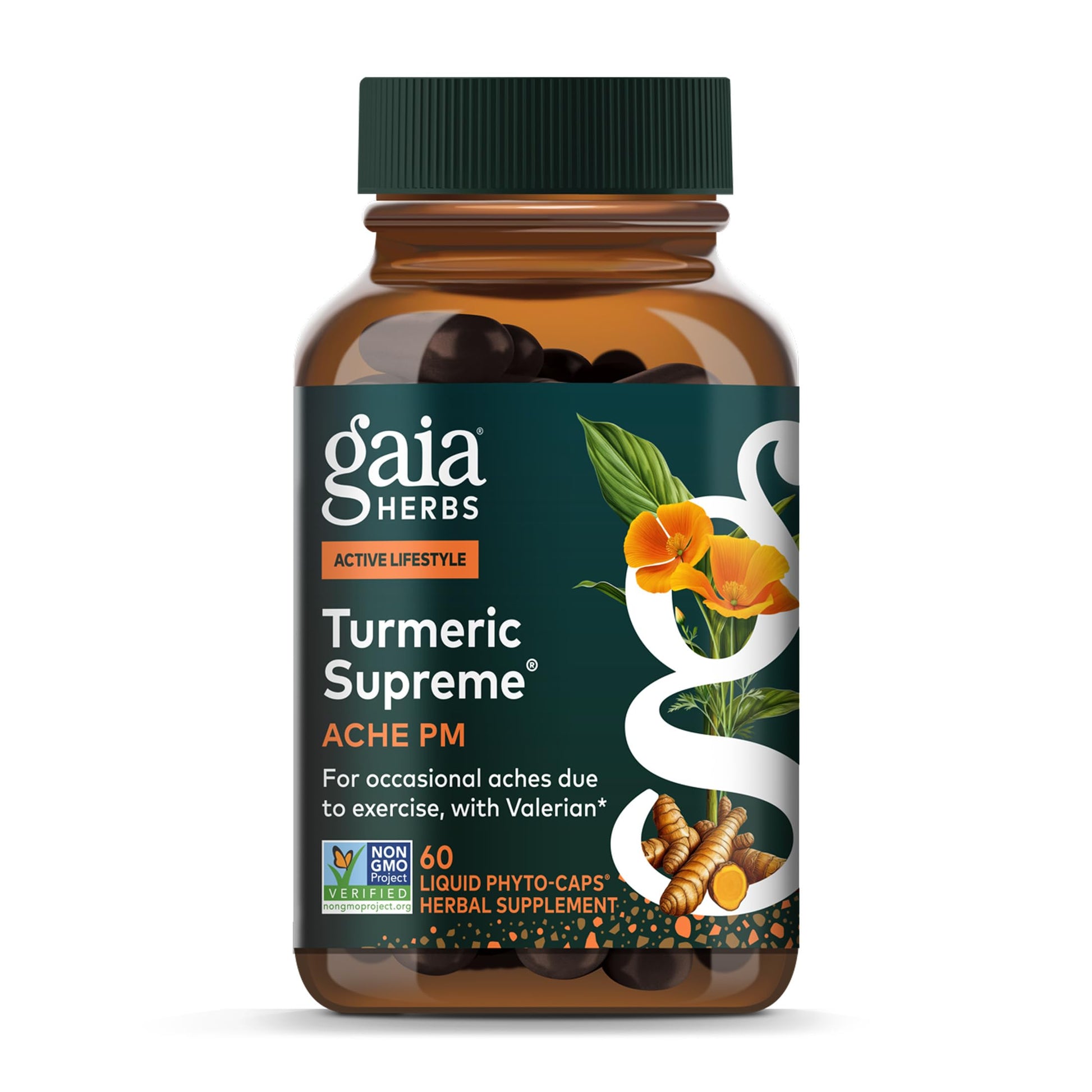 Gaia Herbs Turmeric Supreme Ache P.M. Capsules, 60 Count