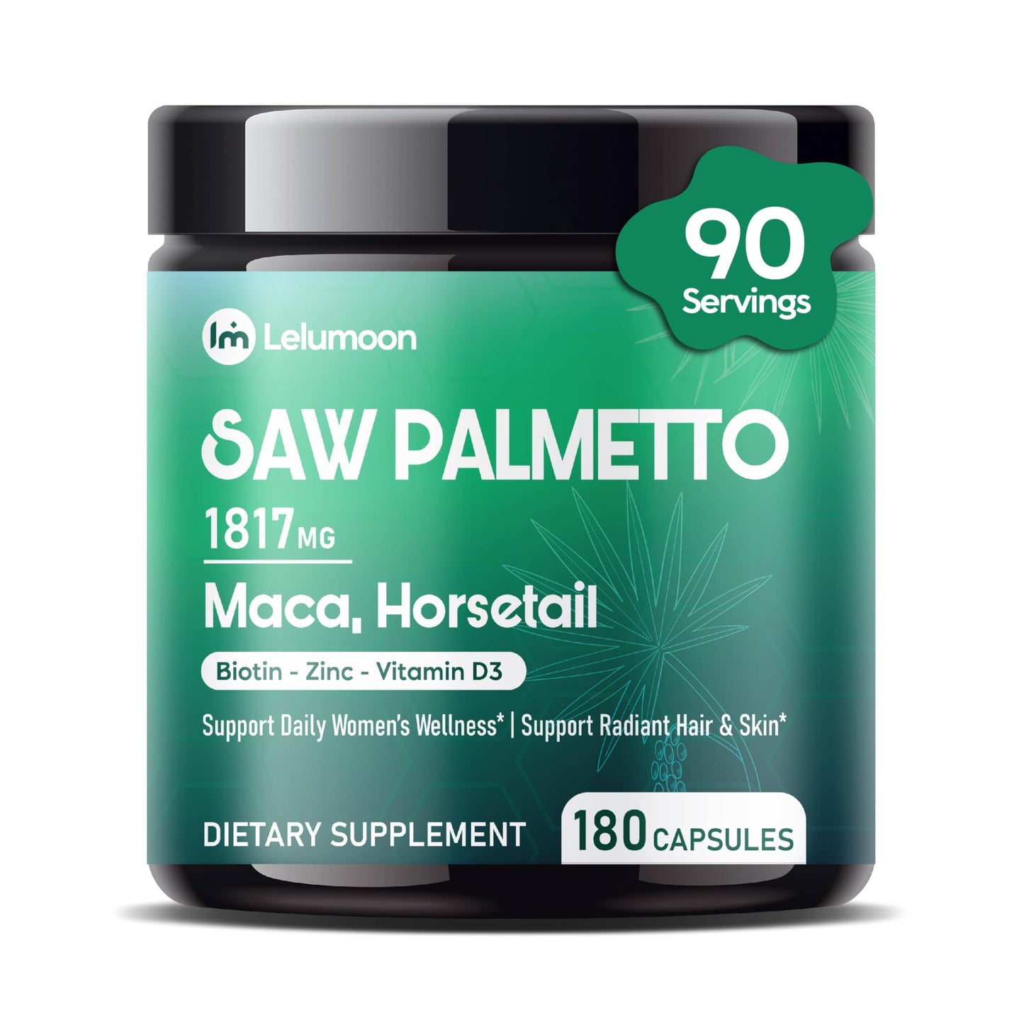 LELUMOON Saw Palmetto 1817 mg Capsules, 180 Count