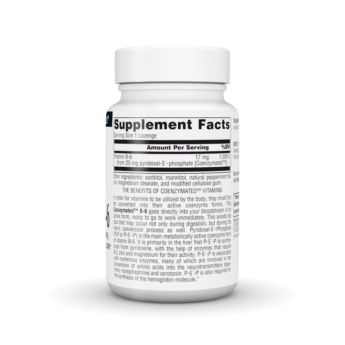 Source Naturals Coenzymated B-6, P-5 Pyridoxal-5 Phosphate Lozenges, 25 mg, 120 Count