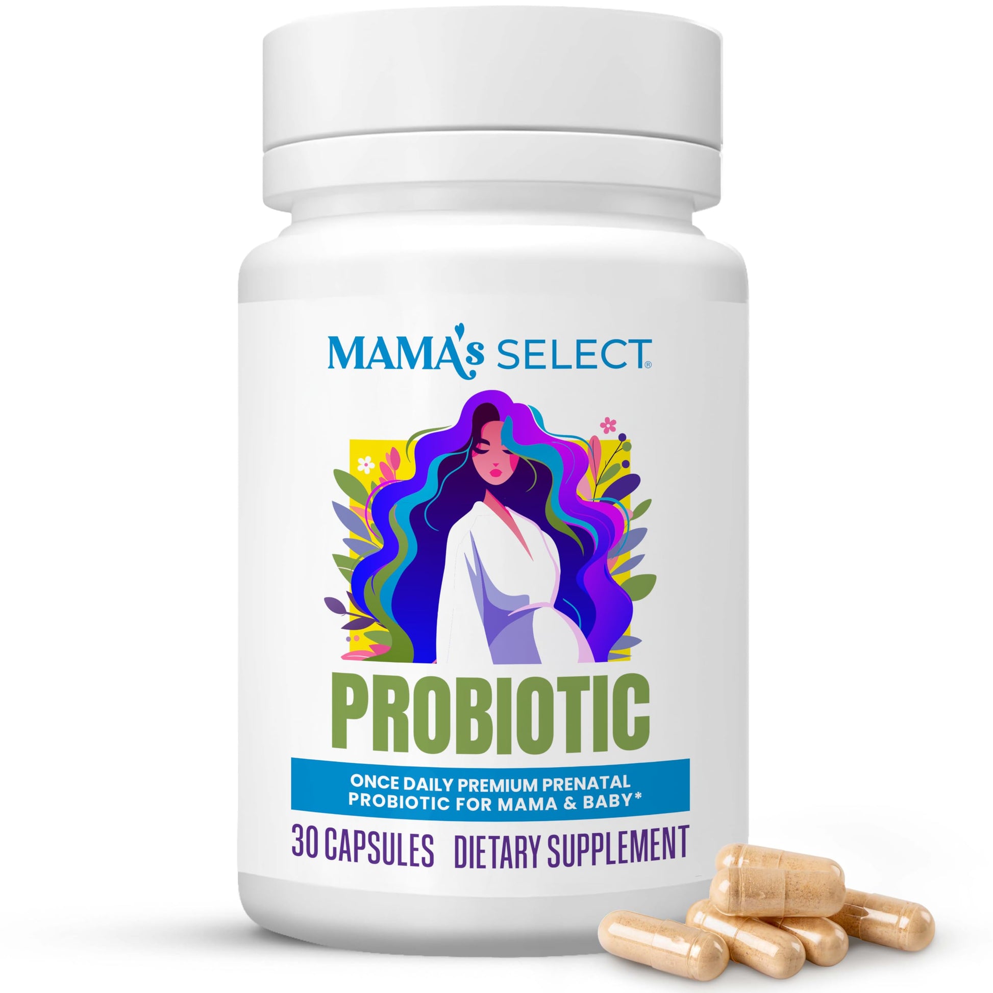 Mama's Select Prenatal Probiotics for Women – Pregnancy, Postpartum & Breastfeeding Capsules, 30 Count