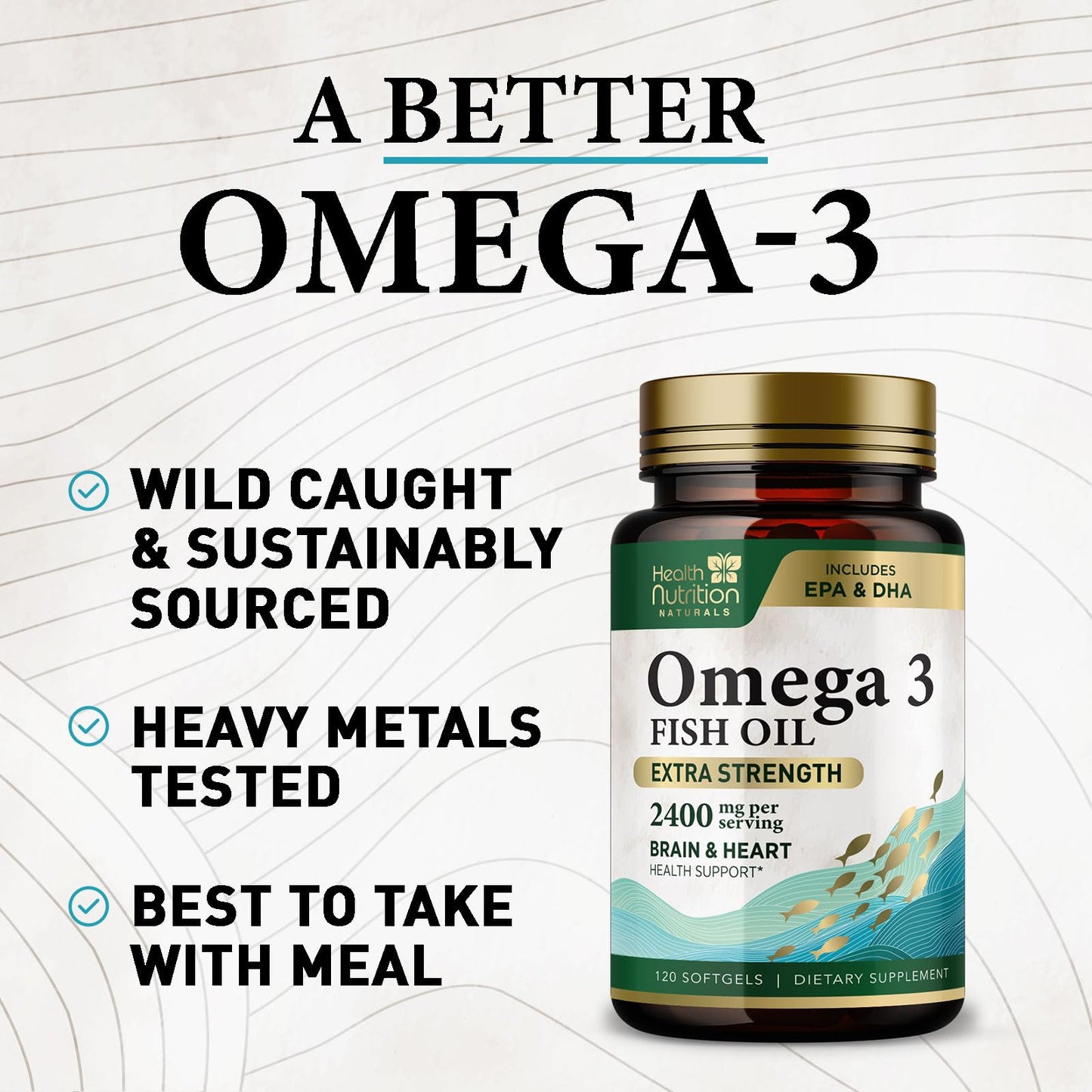 Health Nutrition Naturals Omega-3 Fish Oil Softgels 120