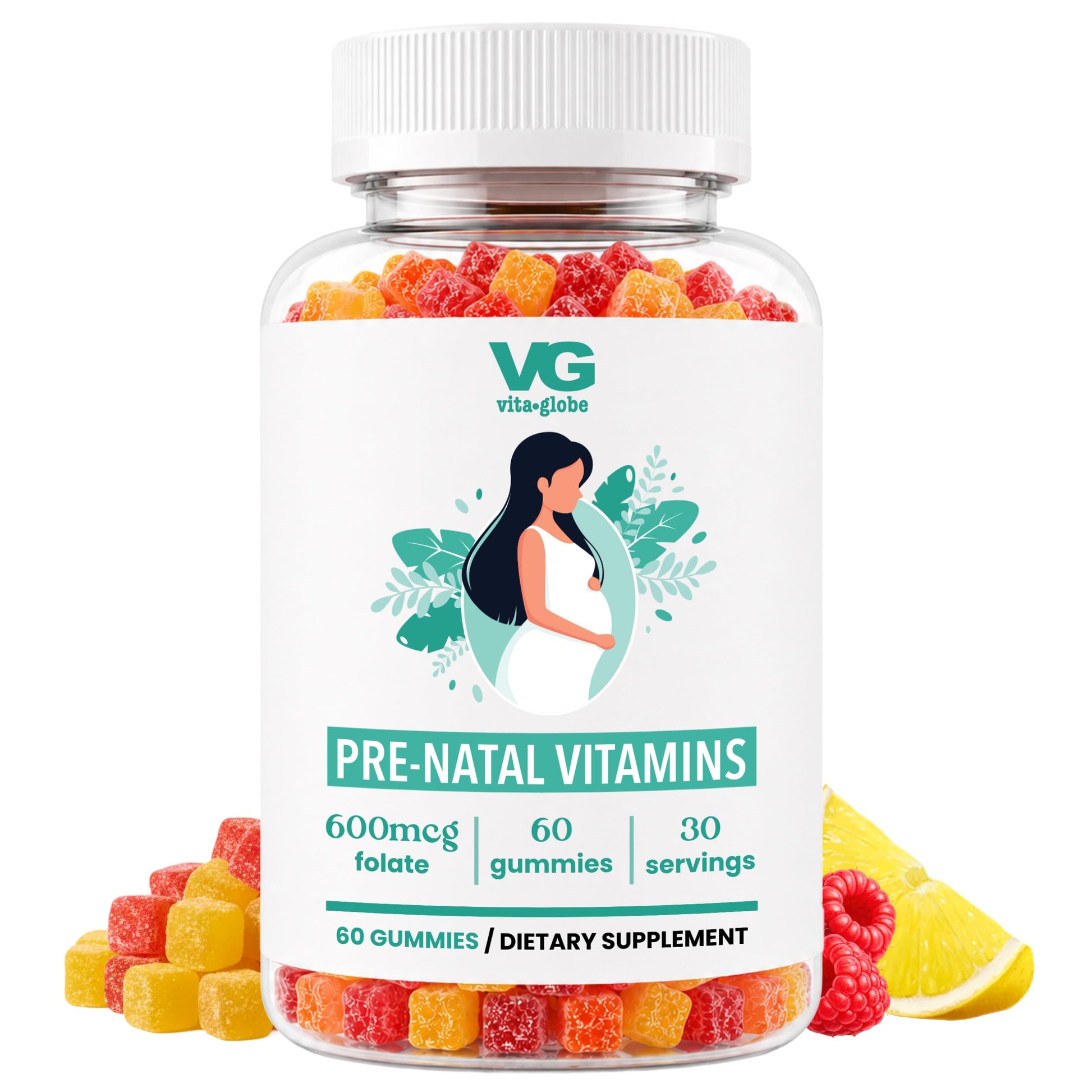 VITA GLOBE Prenatal Fish Oil Gummy Vitamins, 60 Count