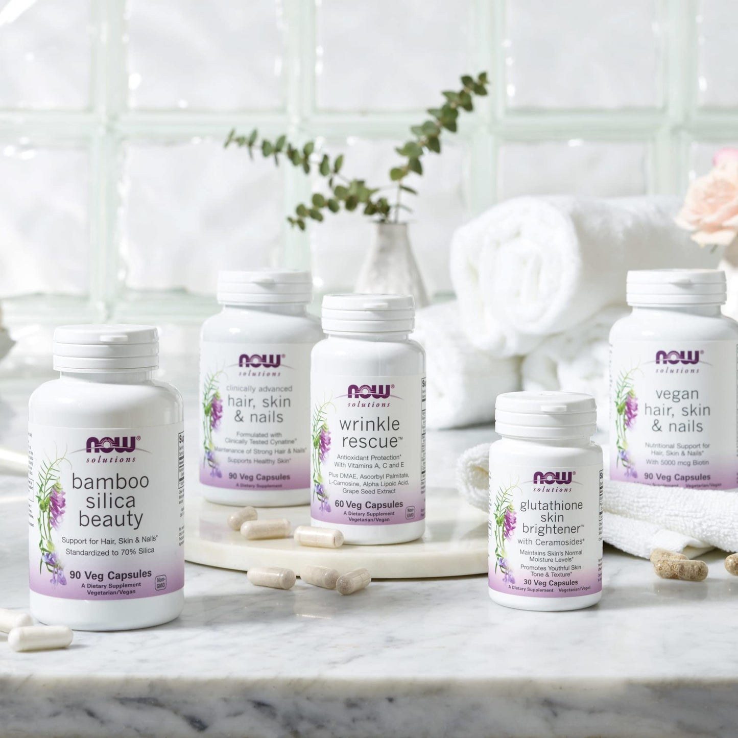 NOW Foods Bamboo Silica Beauty Capsule, 90 Veg Capsules