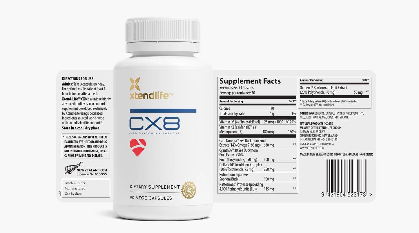Xtendlife CX8 Heart Health Supplement Capsule 90 Count