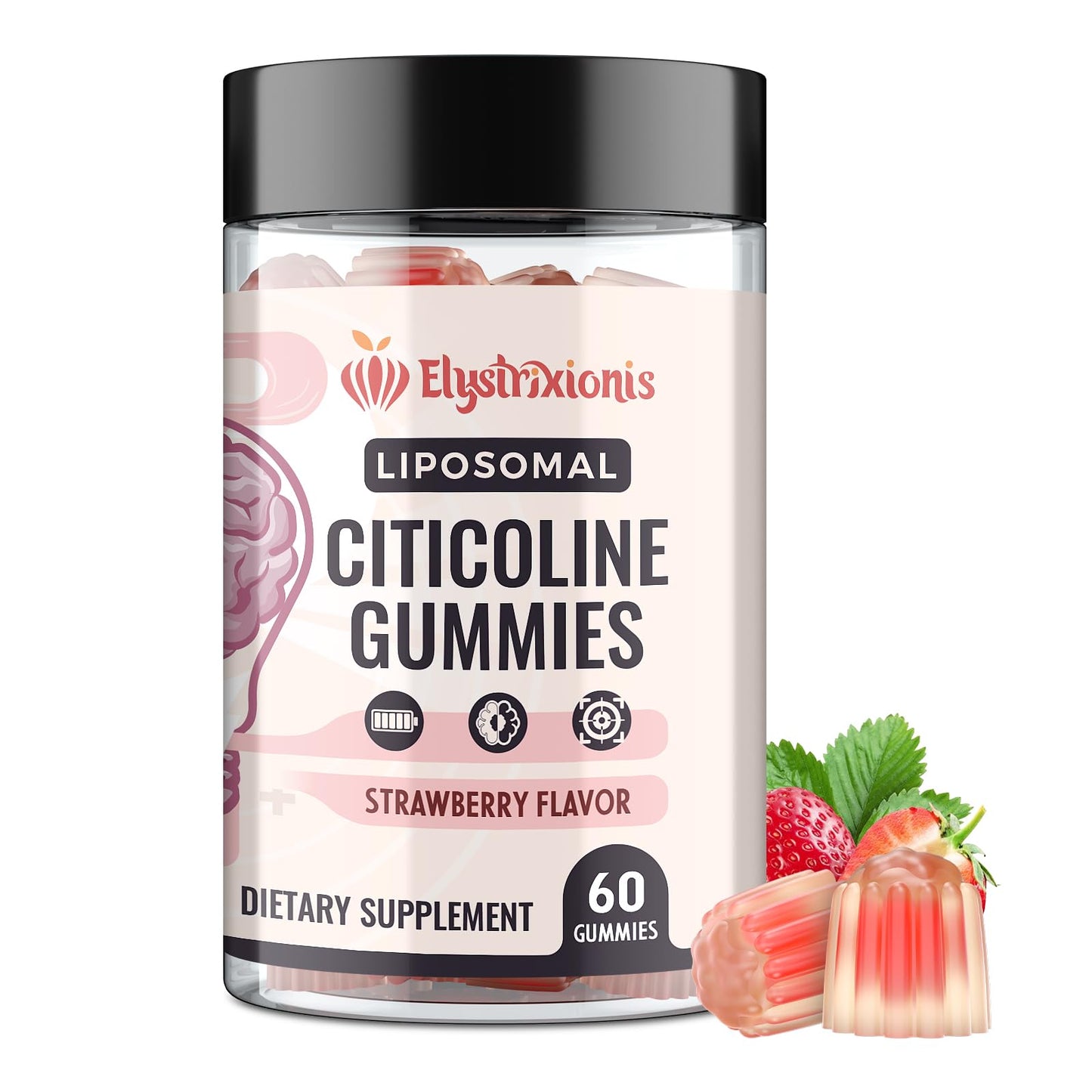Elystrixionis Citicoline (CDP Choline) 1000mg Gummies 60 Count