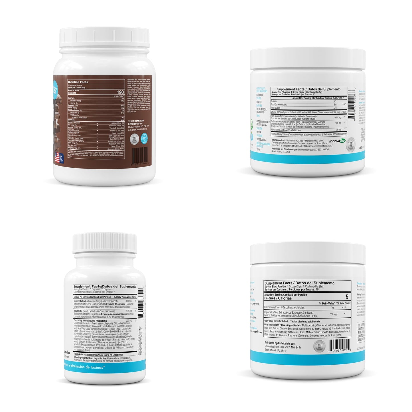Yes You Can! Detox Plus Kit 5-in-1, Cookies & Cream, Hibiscus Aloe Powder 1030.7