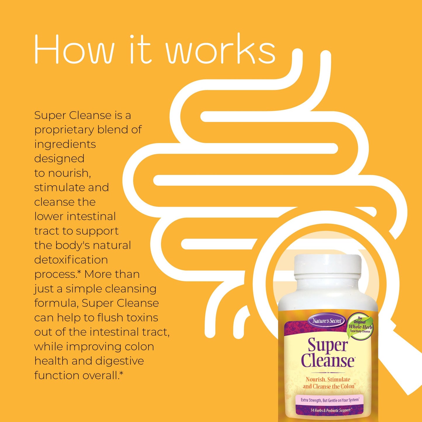 Nature's Secret Super Cleanse Extra Strength Colon Cleanse with 14 Herbs & Probiotic Support, 200 Tablets
