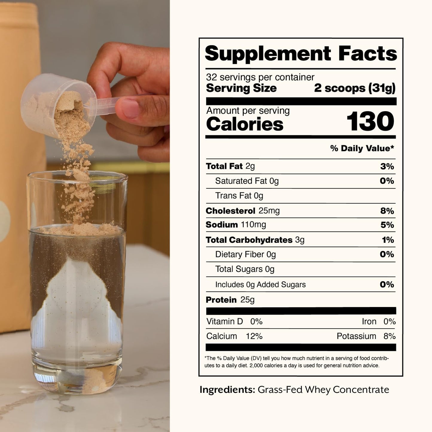 ProMix Nutrition Whey Protein Powder, Grass Fed, Unsweetened, Hormone Free, Unflavored, 32 Servings