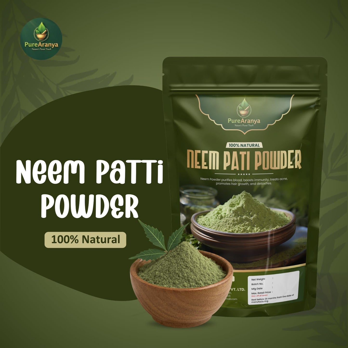 PureAranya Neem Leaf Powder, 4 oz