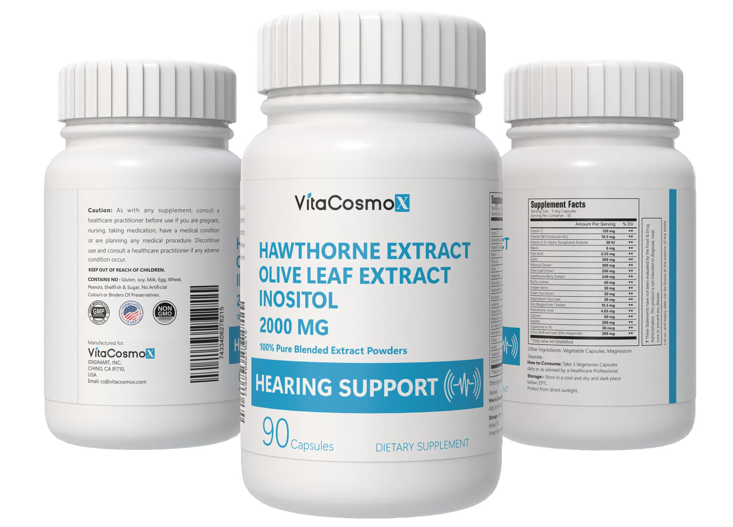 VitaCosmoX Hearing Support Supplement Capsule, 90 Capsules