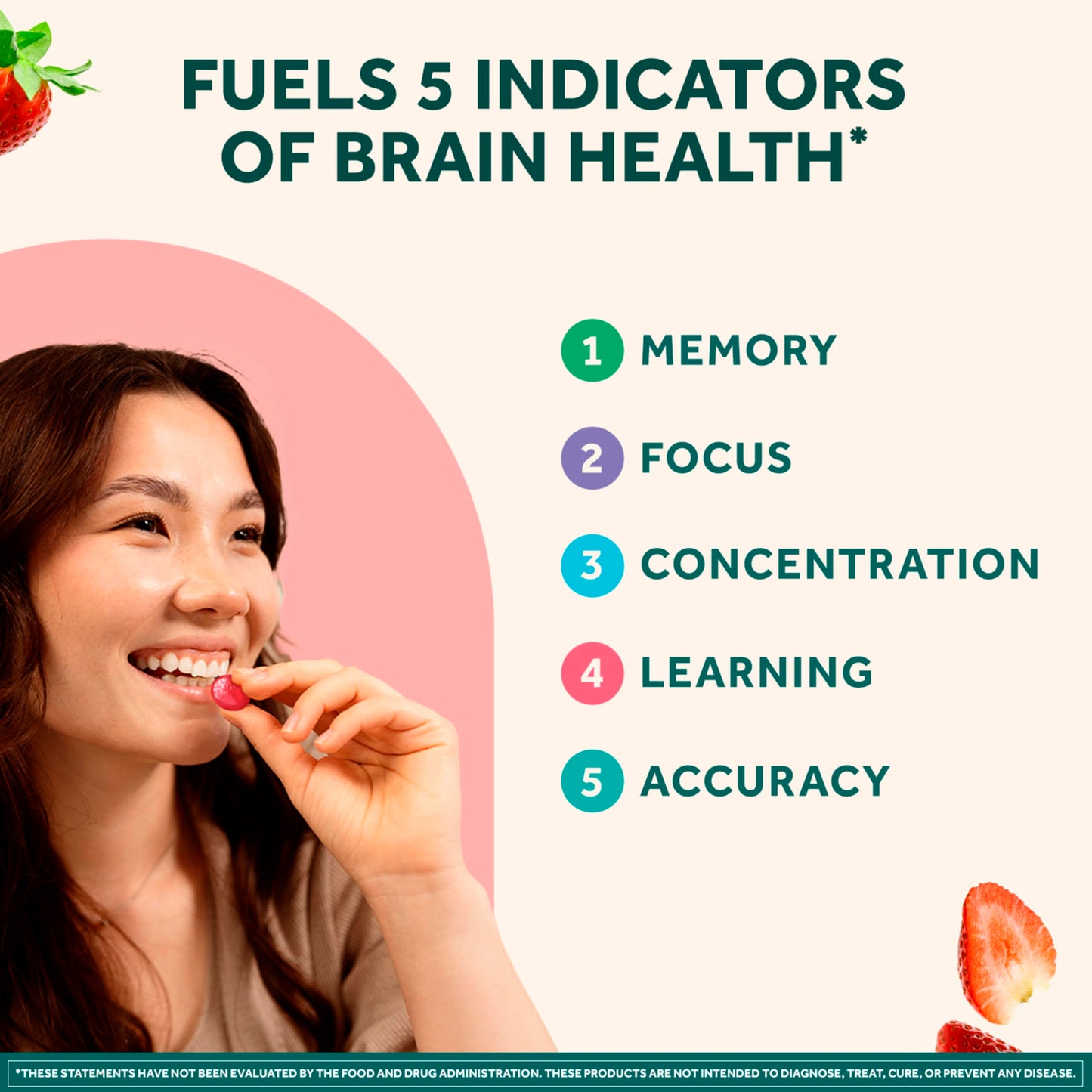 NEURIVA Original Brain Supplements for Memory and Focus, Gummy, 50 Count
