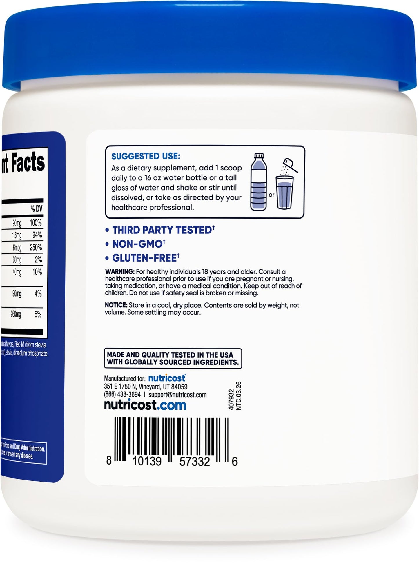 Nutricost Electrolytes Complex Powder (Blue Raspberry) 16.5