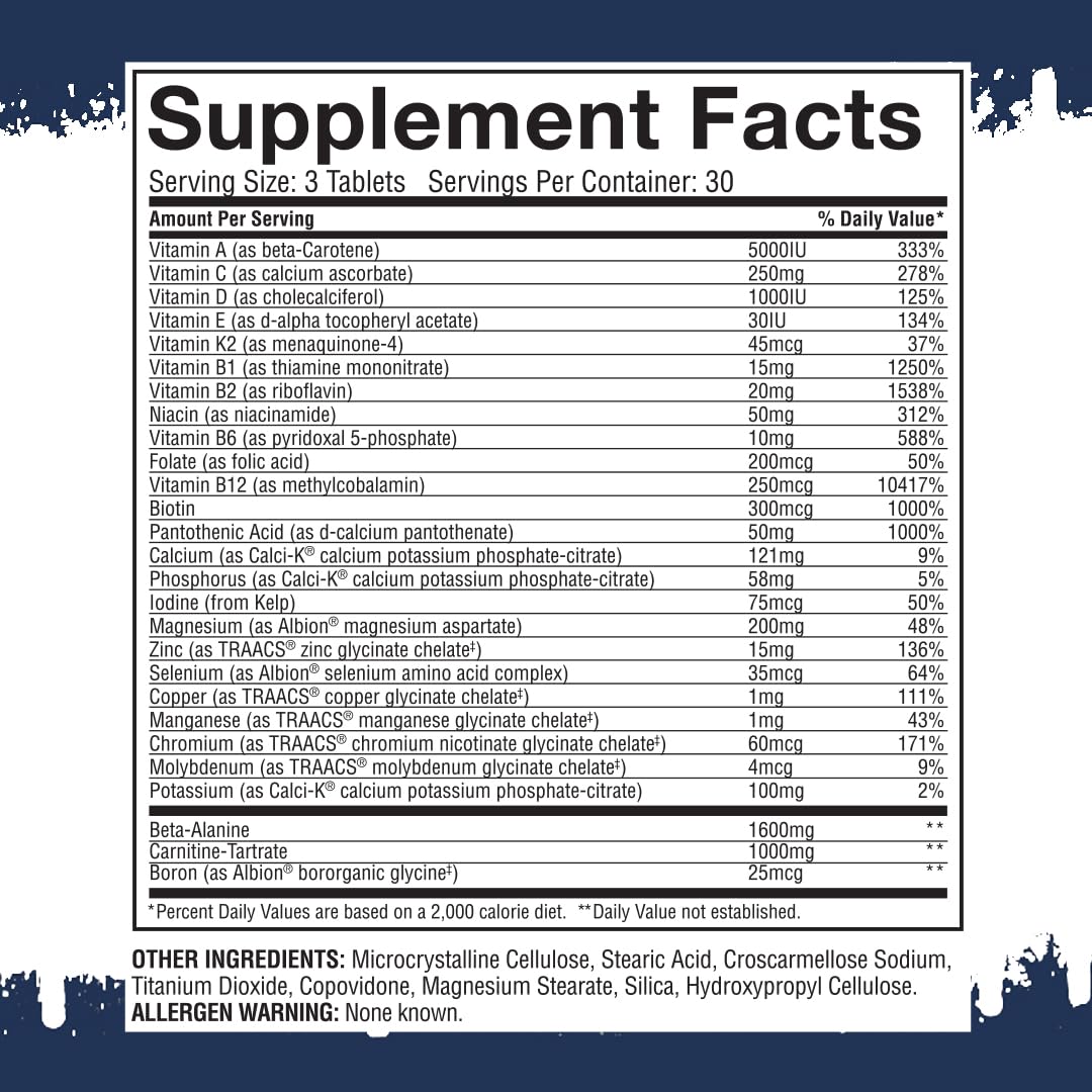 Gaspari Nutrition Anavite Sports Multi-Vitamin with Amino Acids, Beta-Alanine and L-Carnitine, Capsules, 180