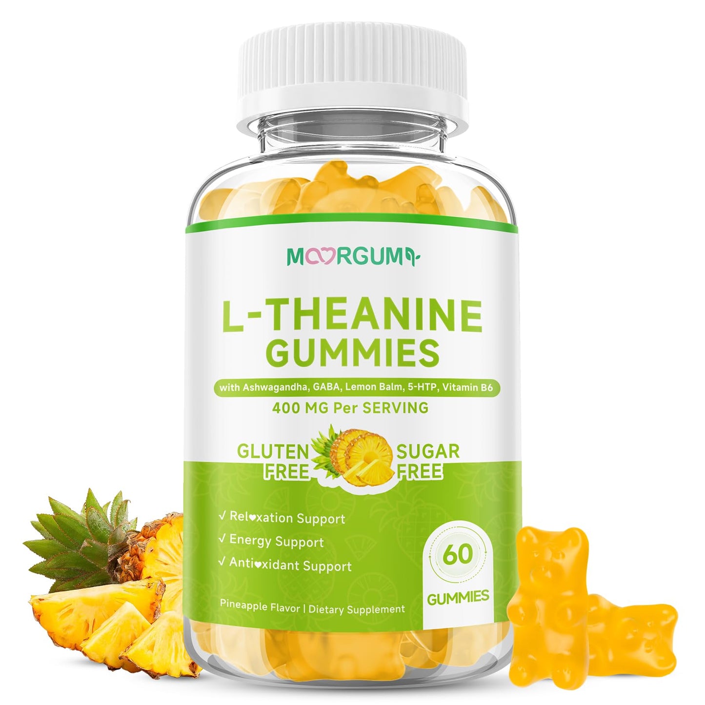 MOORGUMY L-Theanine Gummies Gummy 60 Count