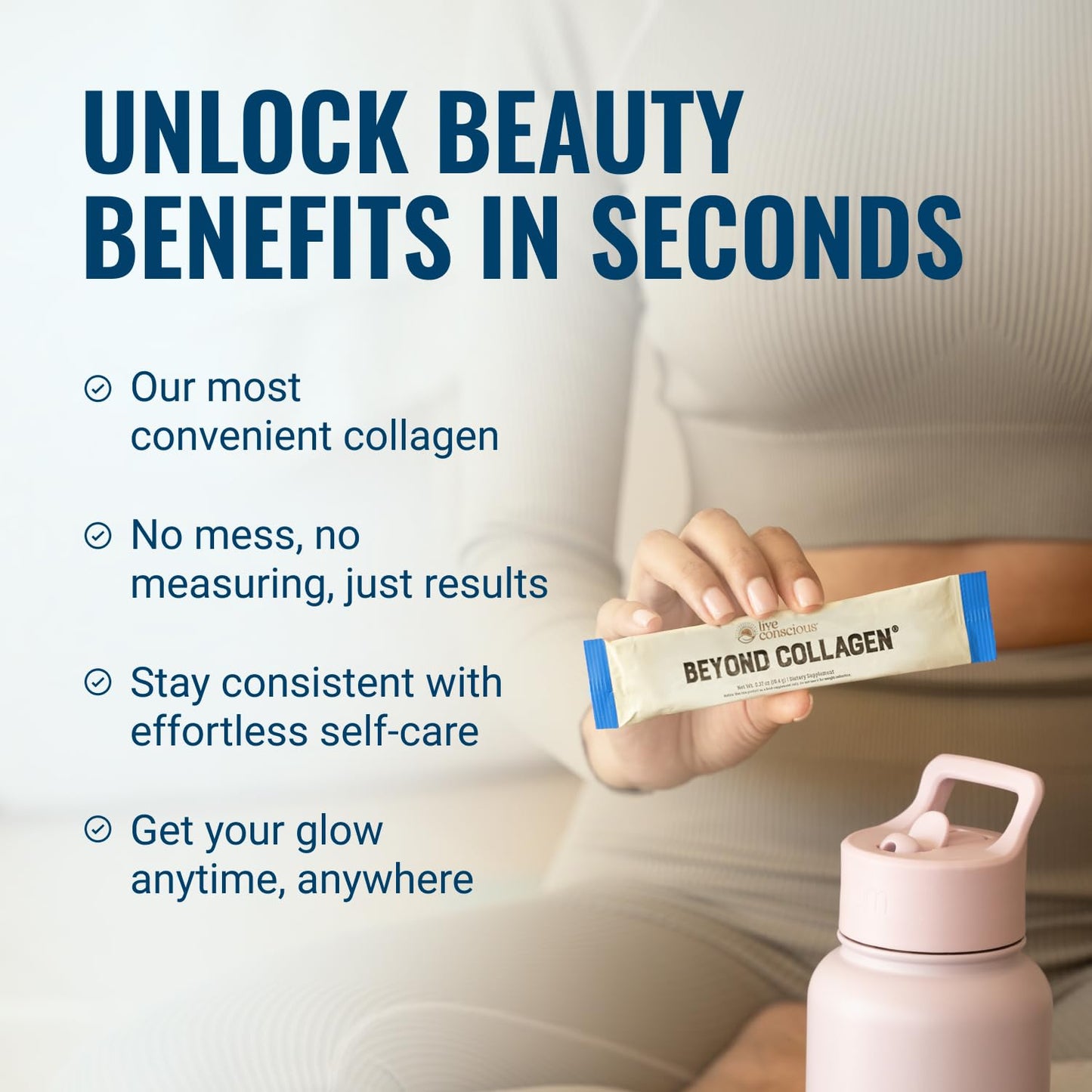Live Conscious Beyond Collagen Powder with Biotin & Vitamin C, 15 oz
