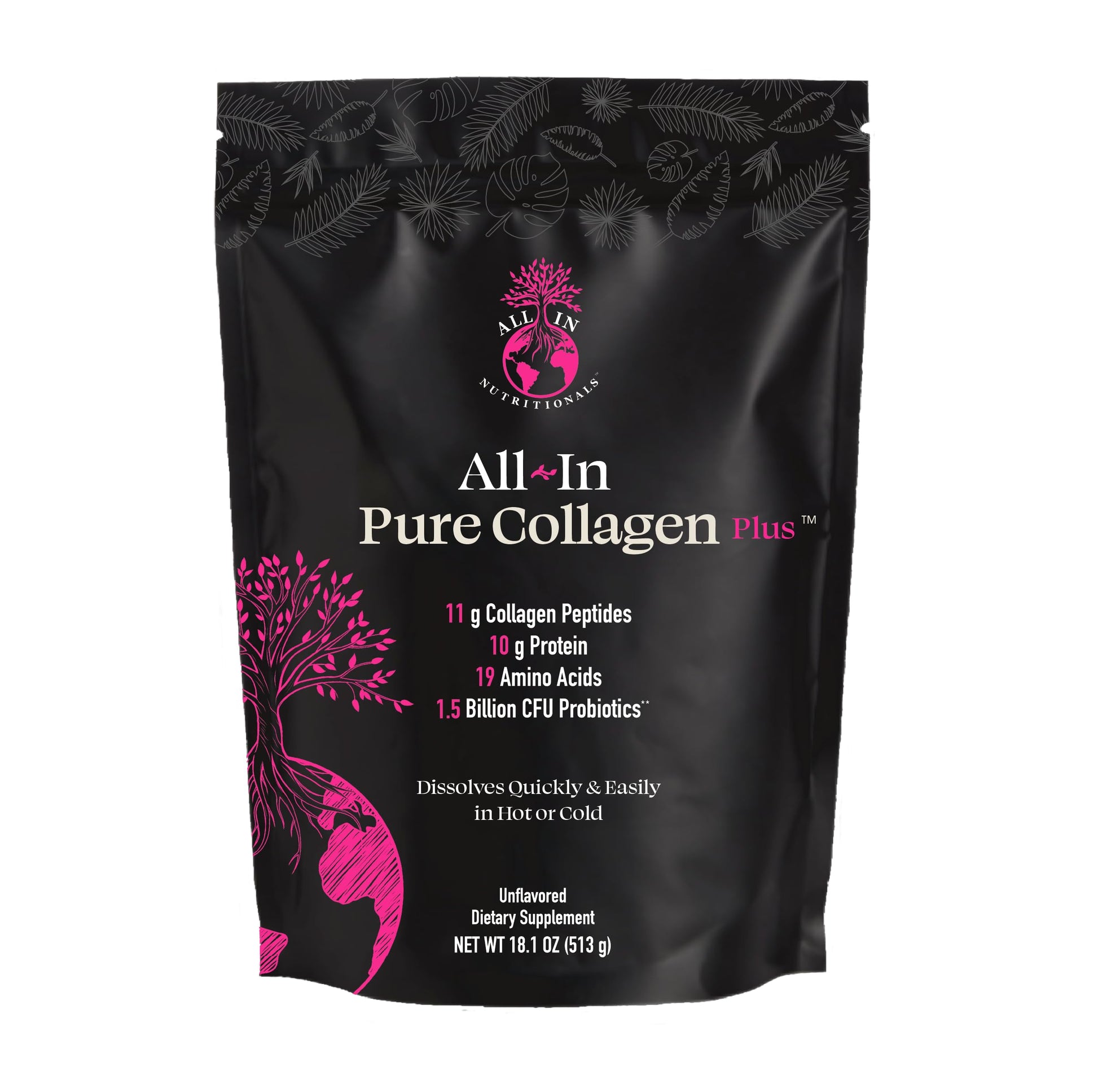All In Nutritionals Pure Collagen + Probiotics Powder 18.1