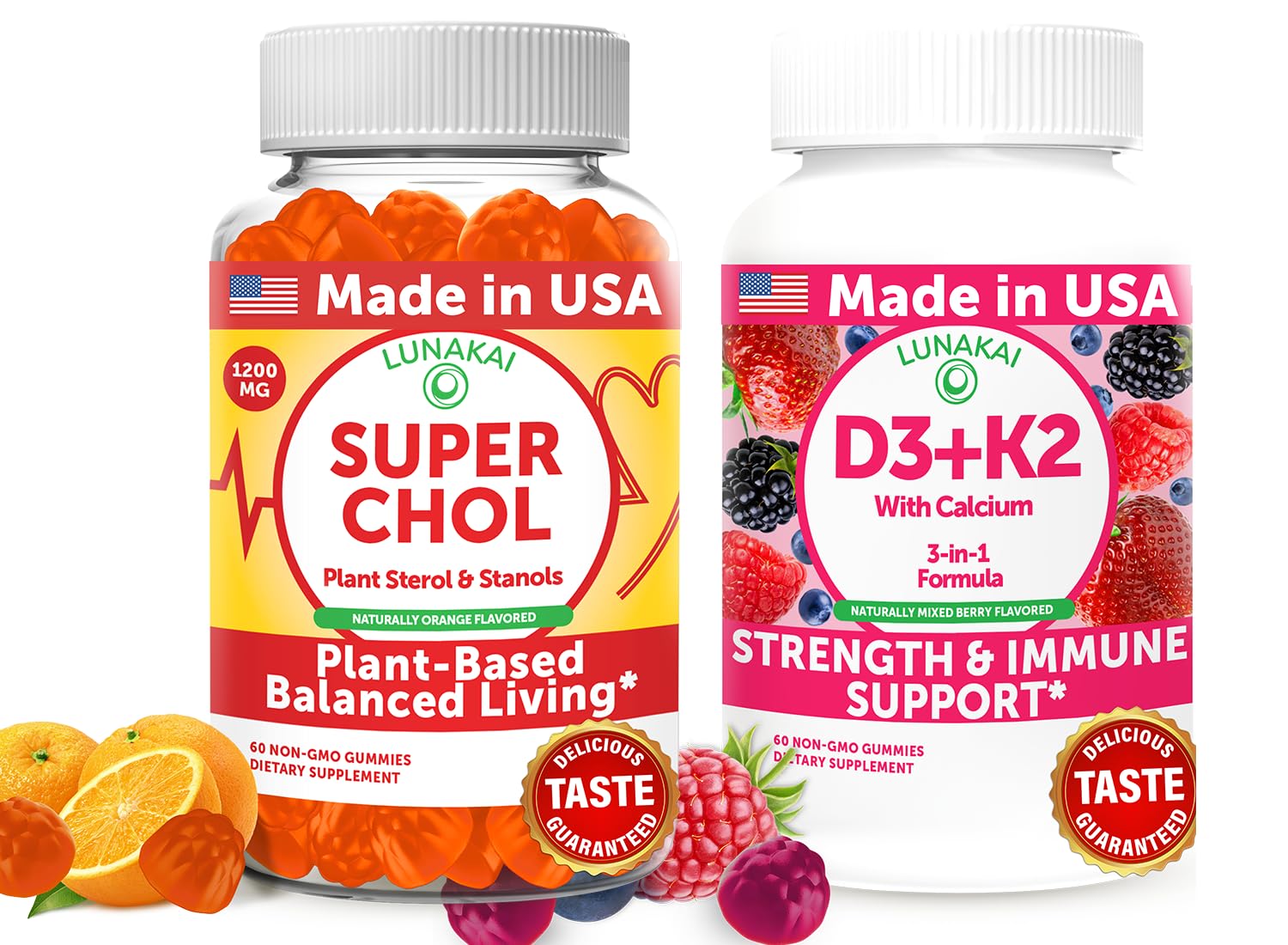 Lunakai Super Chol & D3+K2 Gummies 120