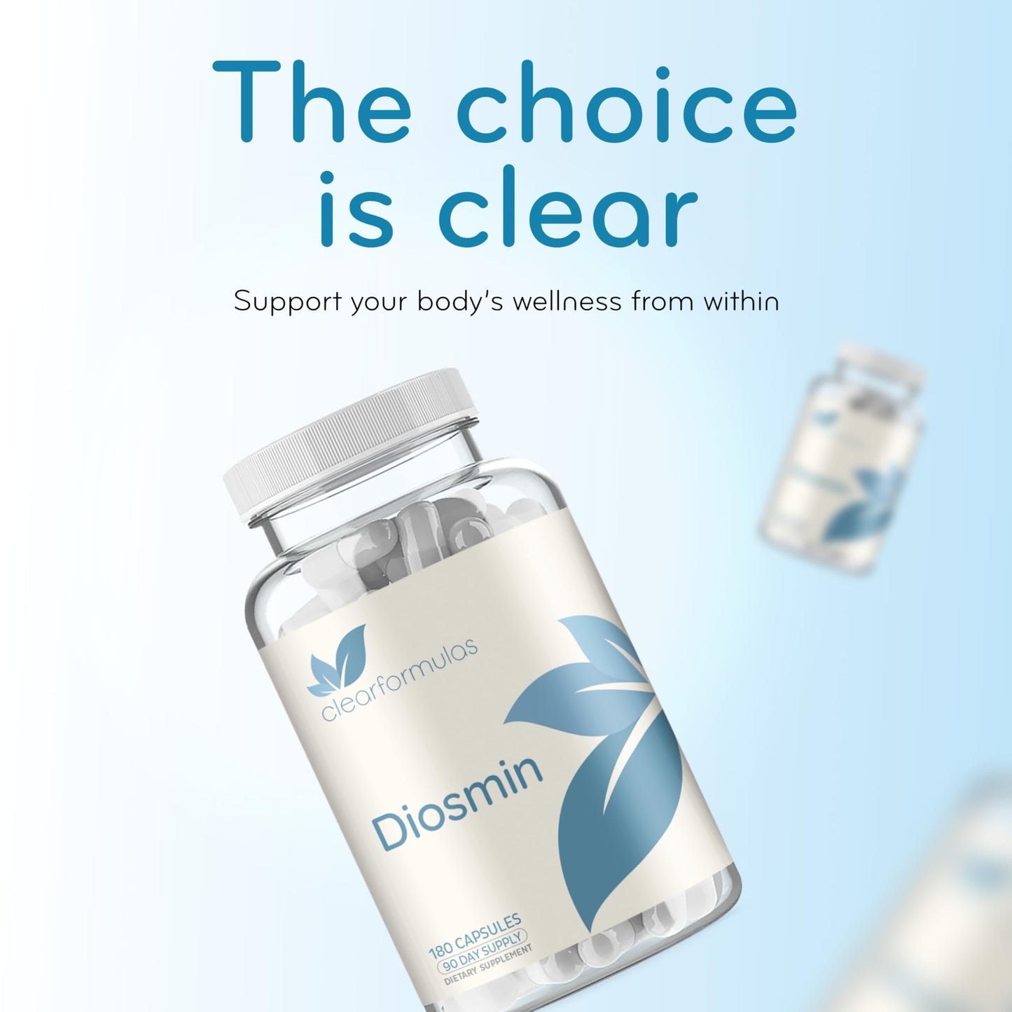 Clear Formulas Diosmin 1000mg Circulation and Vein Support Supplement Capsule 180 Count