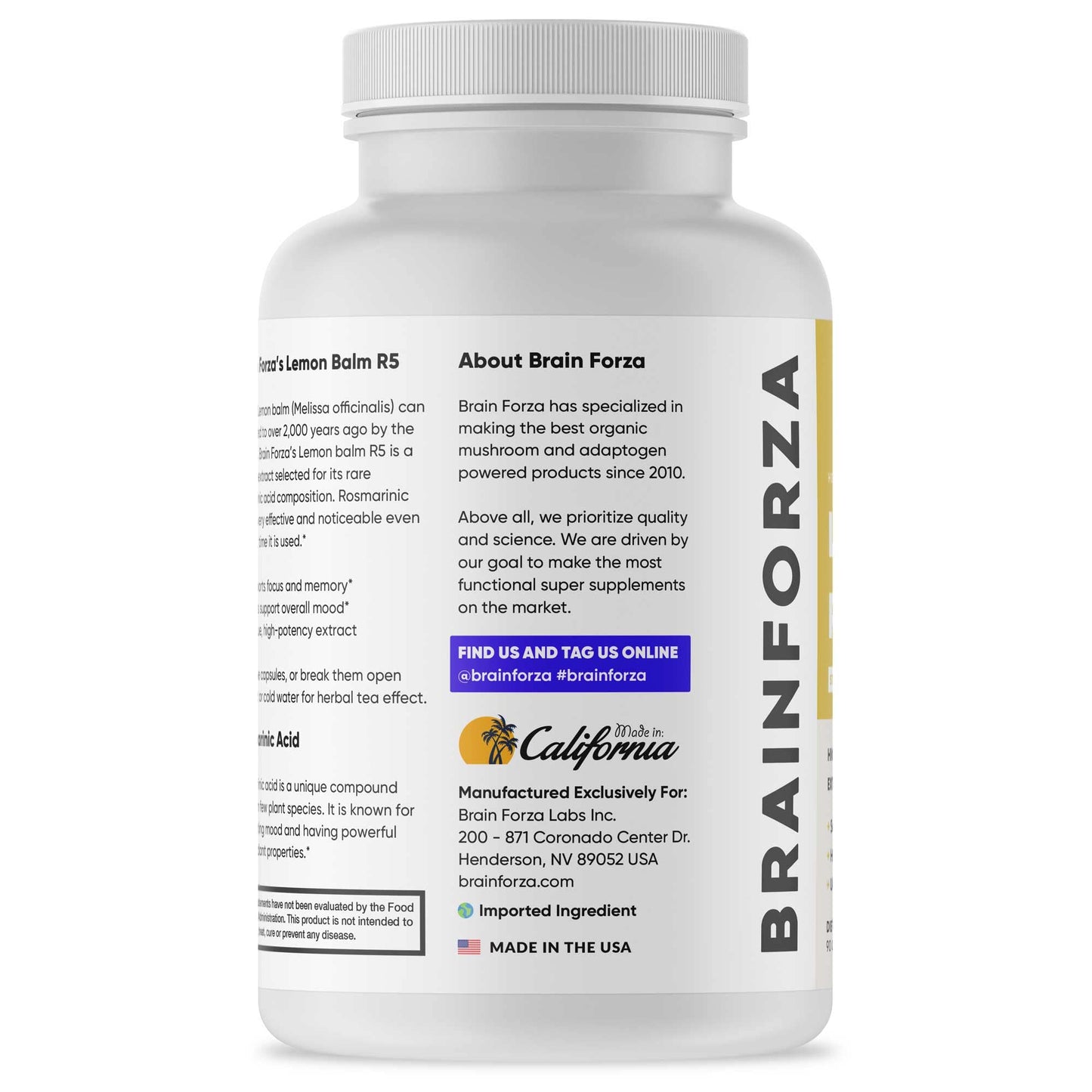Brain Forza Lemon Balm R5 Extract 90 Capsules