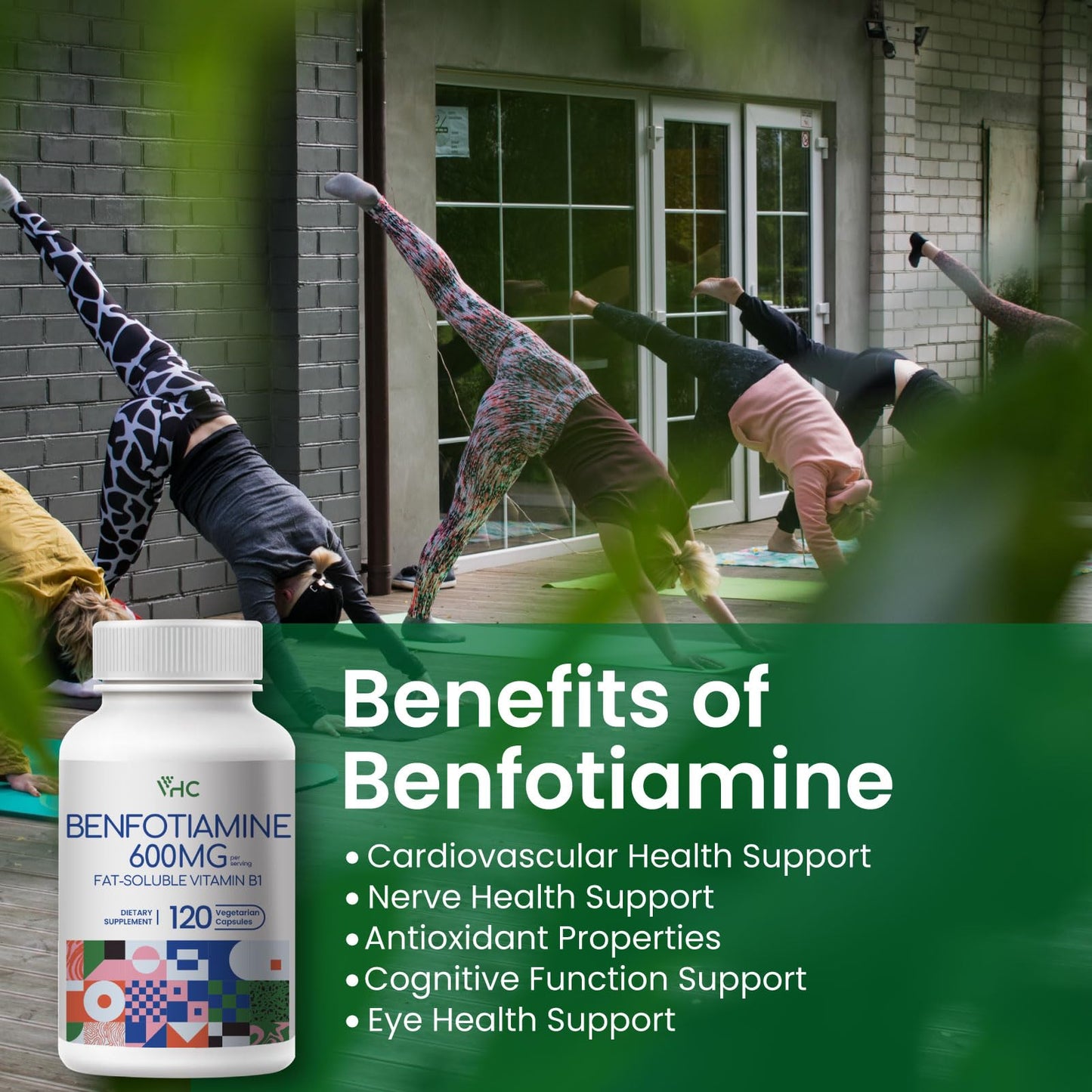VHC Vitamin B1 Benfotiamine 600mg Capsules, 120 Count