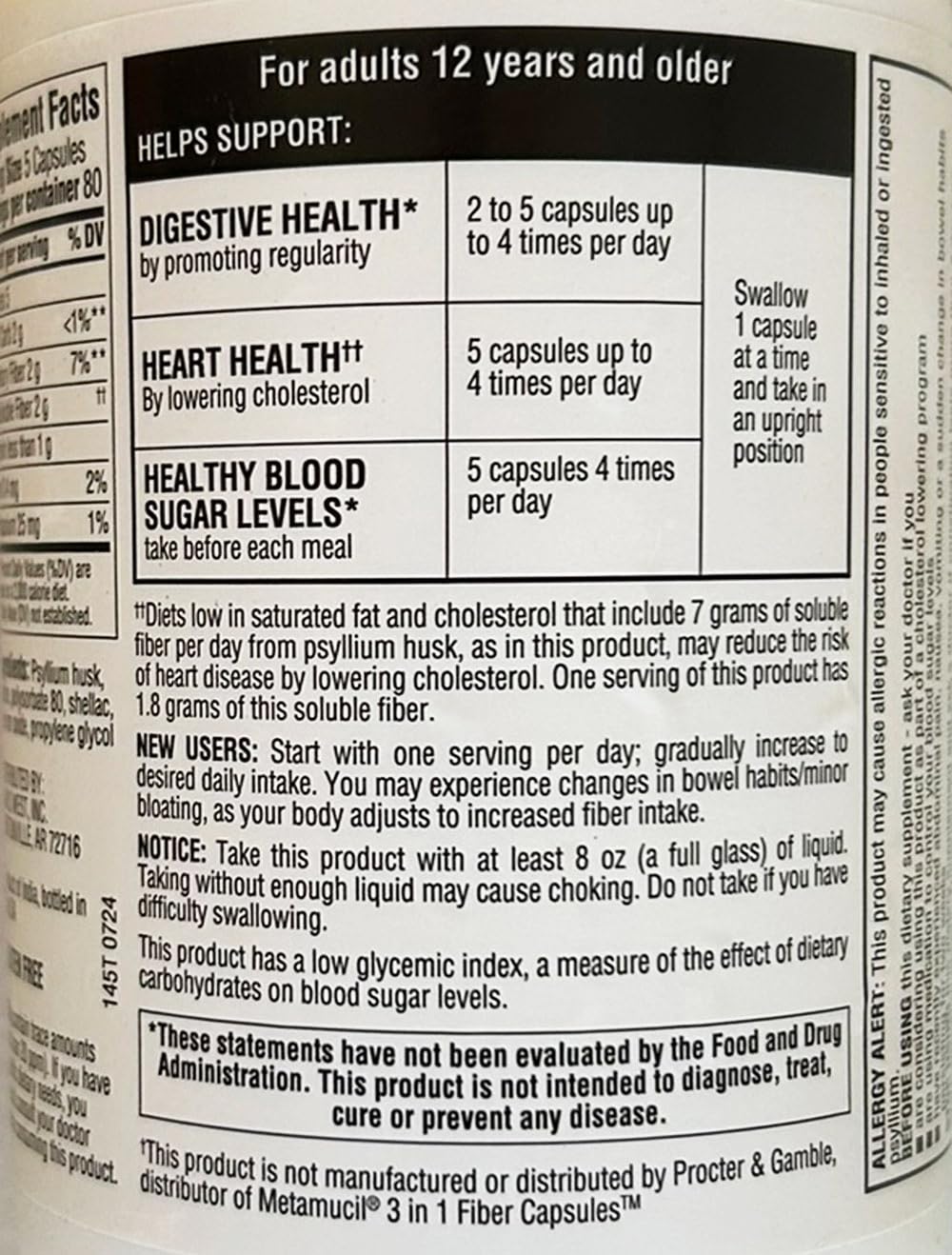 Member's Mark Fiber Capsules 400 Count