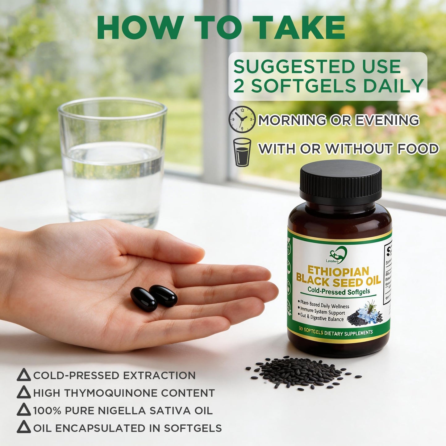 Laicuherb Black Seed Oil Softgels, 90 Count