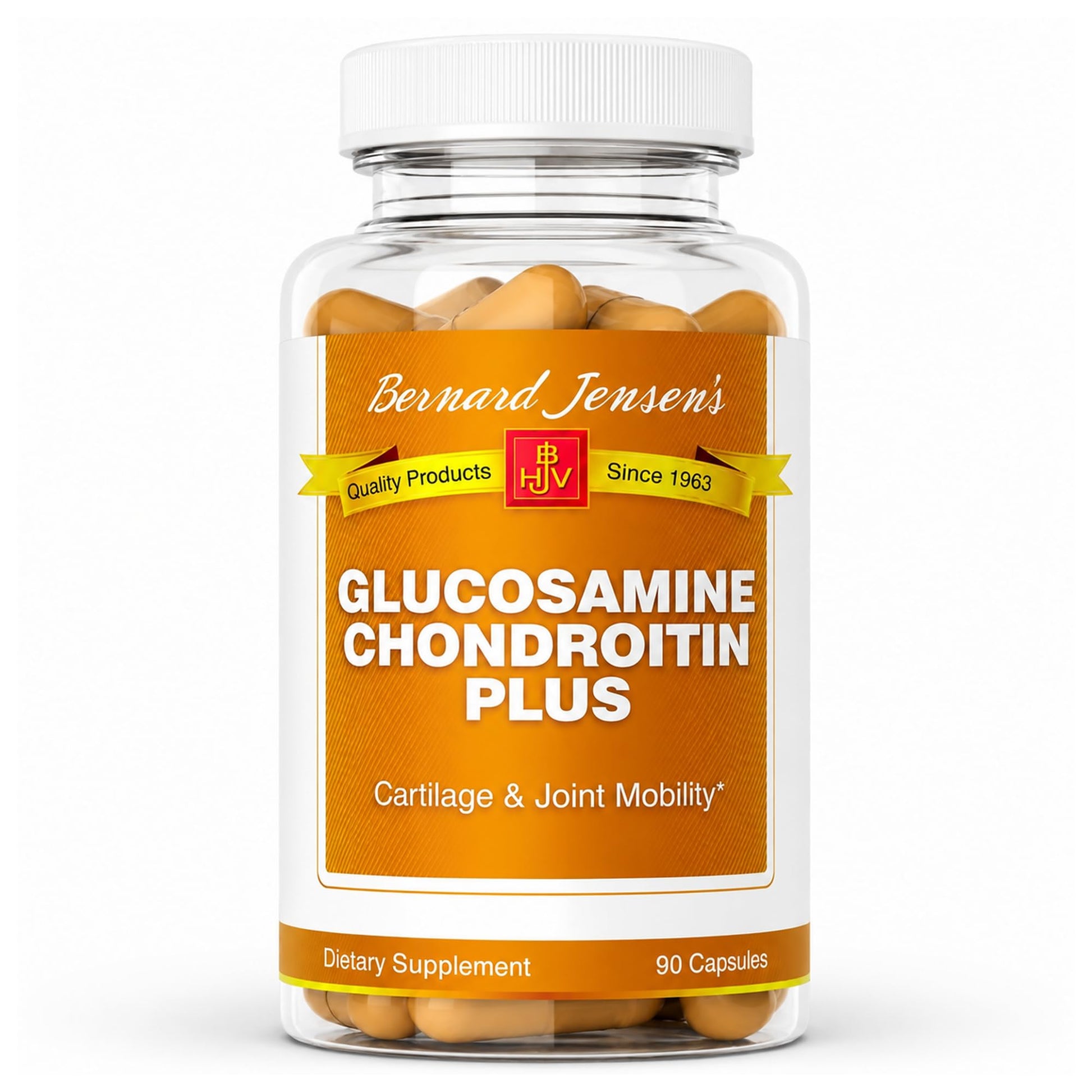 Bernard Jensen's Glucosamine Chondroitin MSM Joint Support Capsules, 90 Capsules