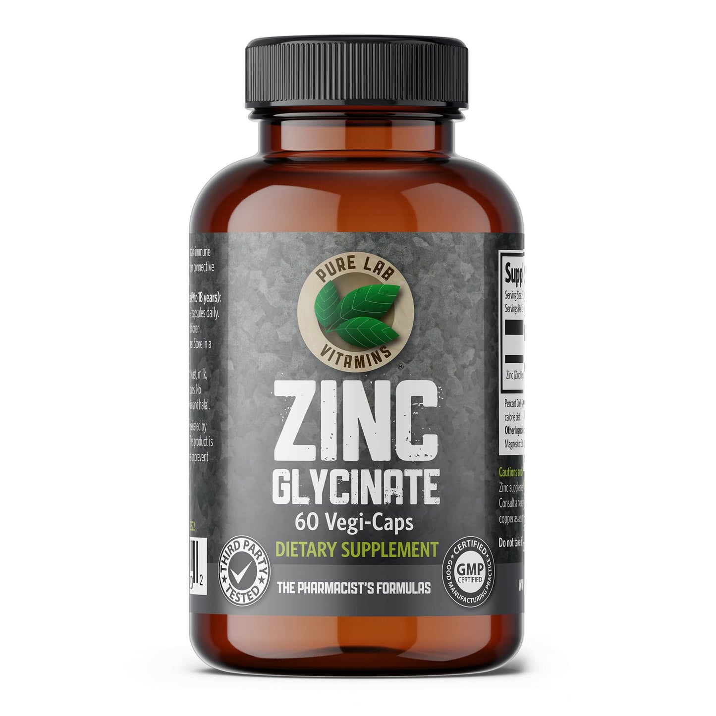 Pure Lab Vitamins Zinc Glycinate Capsule 60 Count