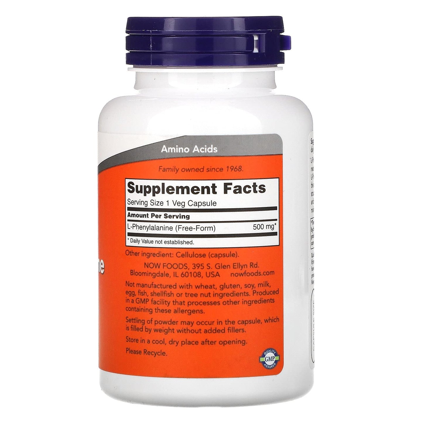 NOW Foods L-Phenylalanine 500 mg, 720 Capsules