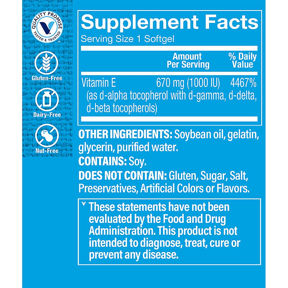The Vitamin Shoppe Vitamin E 1,000IU Softgels 240