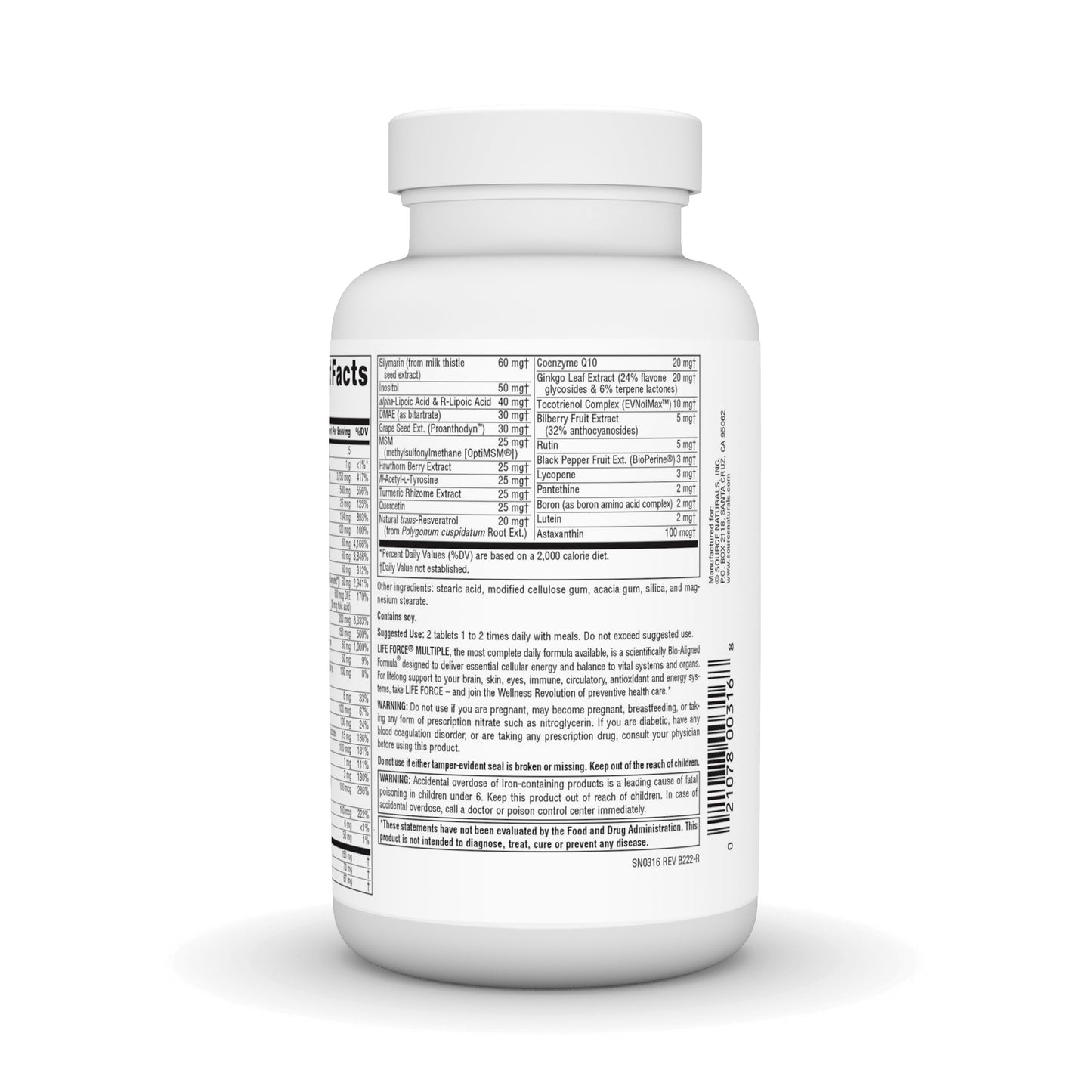 Source Naturals Life Force Multiple Daily Multivitamin Tablets 90 Count